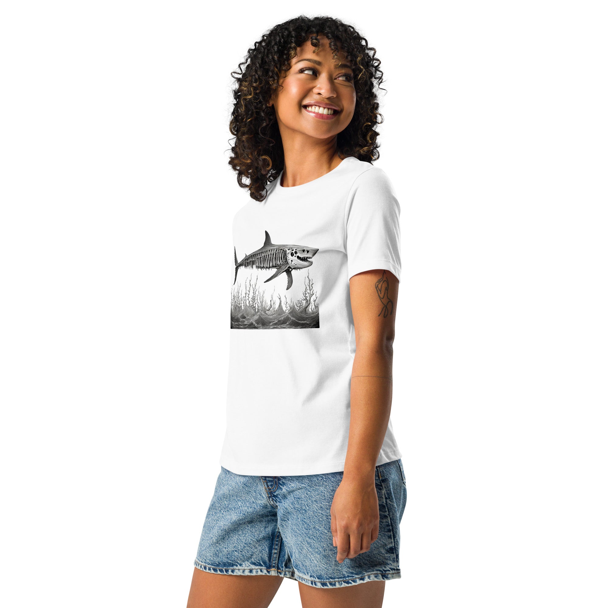 Skeleton Shark Women's Relaxed T-Shirt