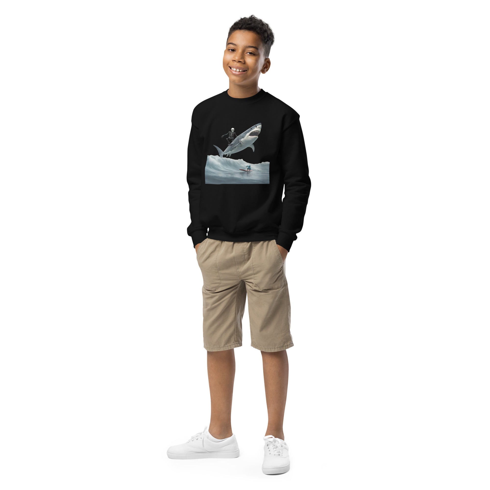 Shark Shredder Youth Crewneck Sweatshirt