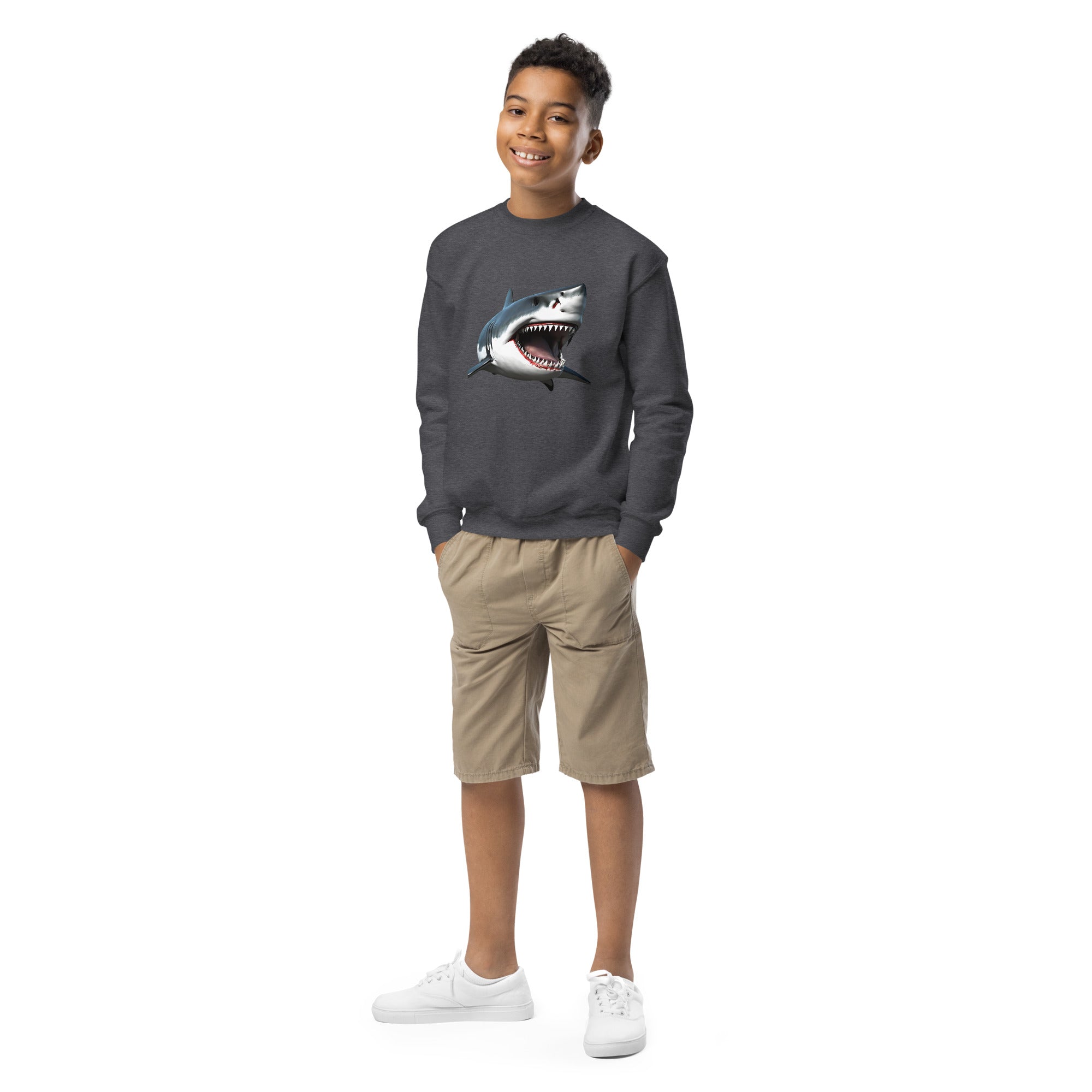 Great White Bite Youth Crewneck Sweatshirt