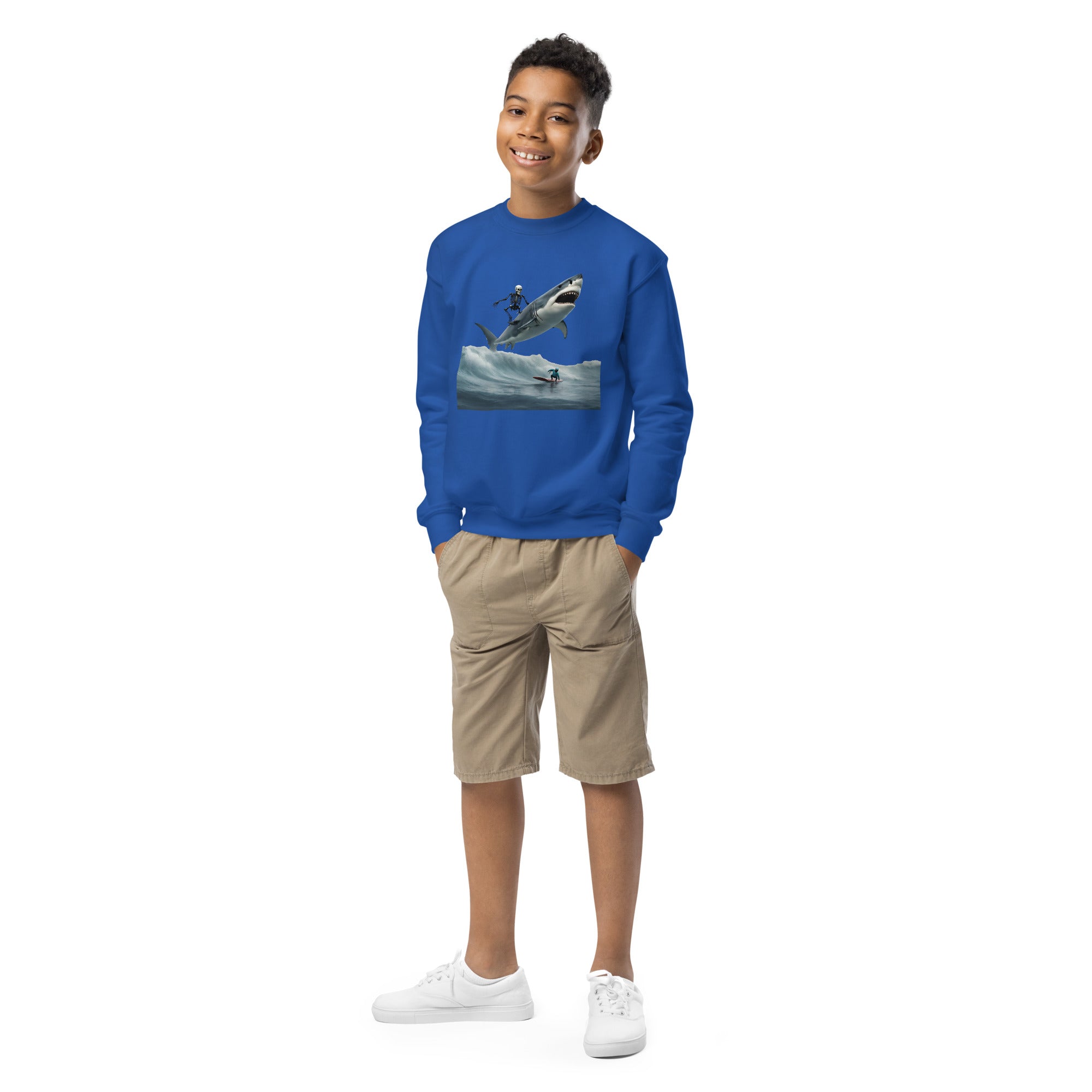 Shark Shredder Youth Crewneck Sweatshirt