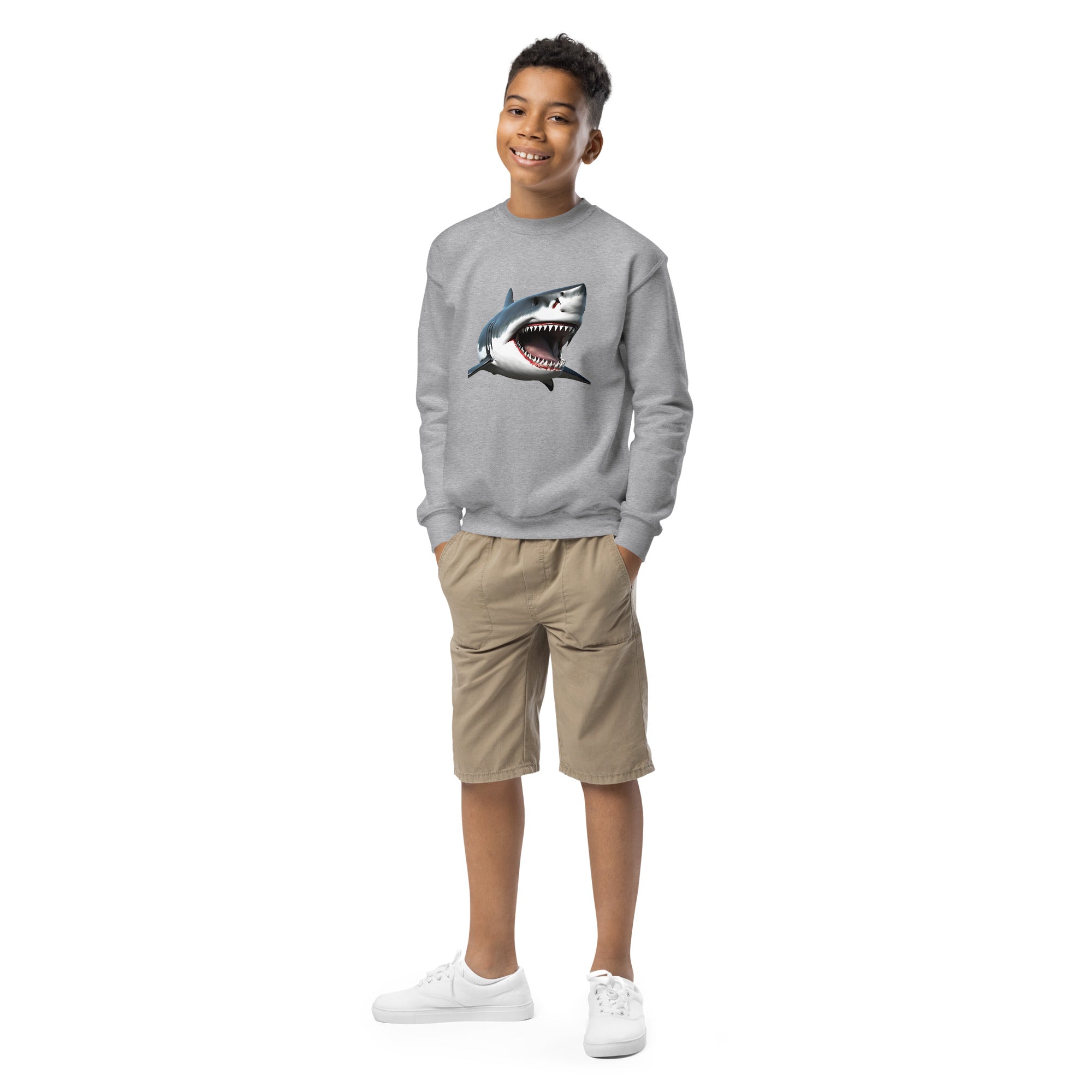 Great White Bite Youth Crewneck Sweatshirt