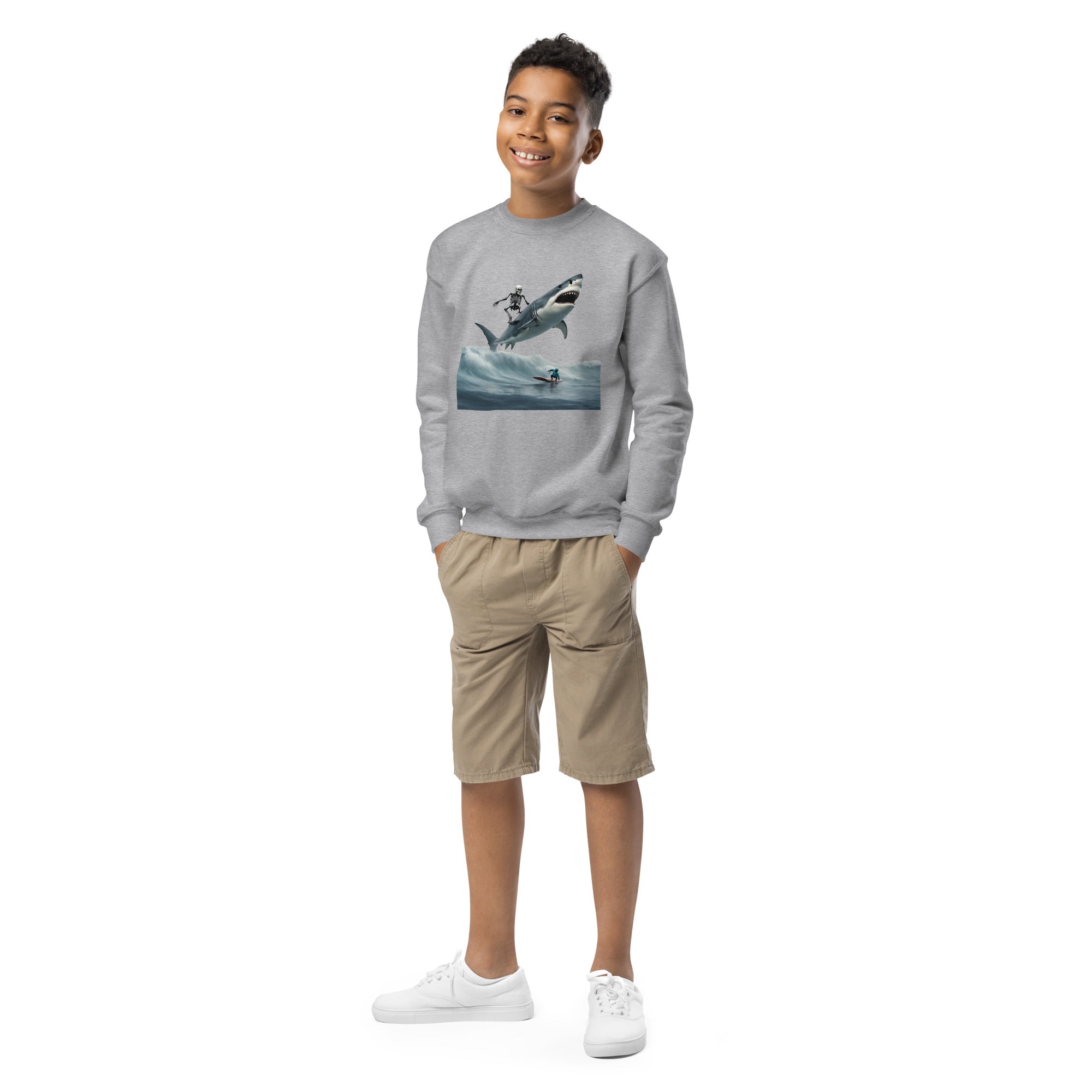 Shark Shredder Youth Crewneck Sweatshirt