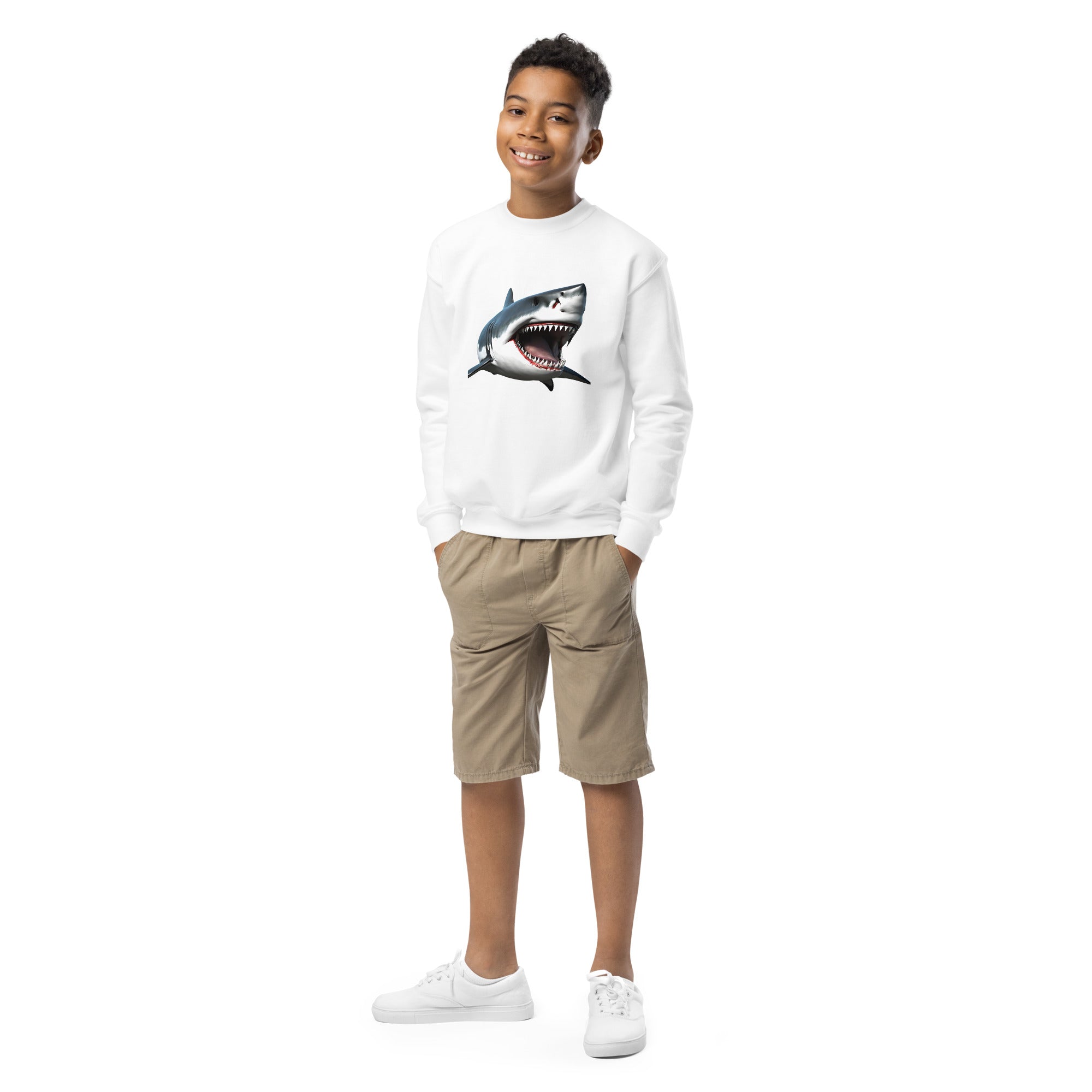 Great White Bite Youth Crewneck Sweatshirt