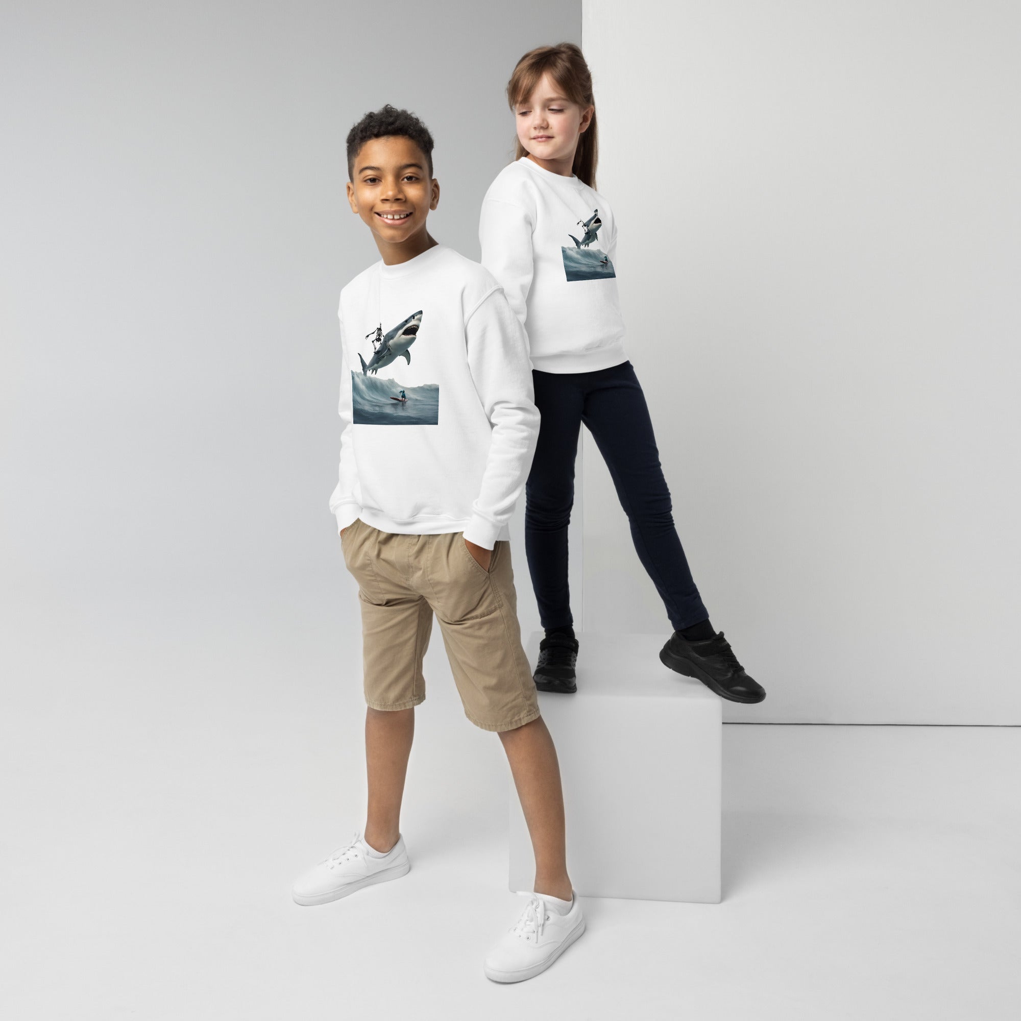 Shark Shredder Youth Crewneck Sweatshirt