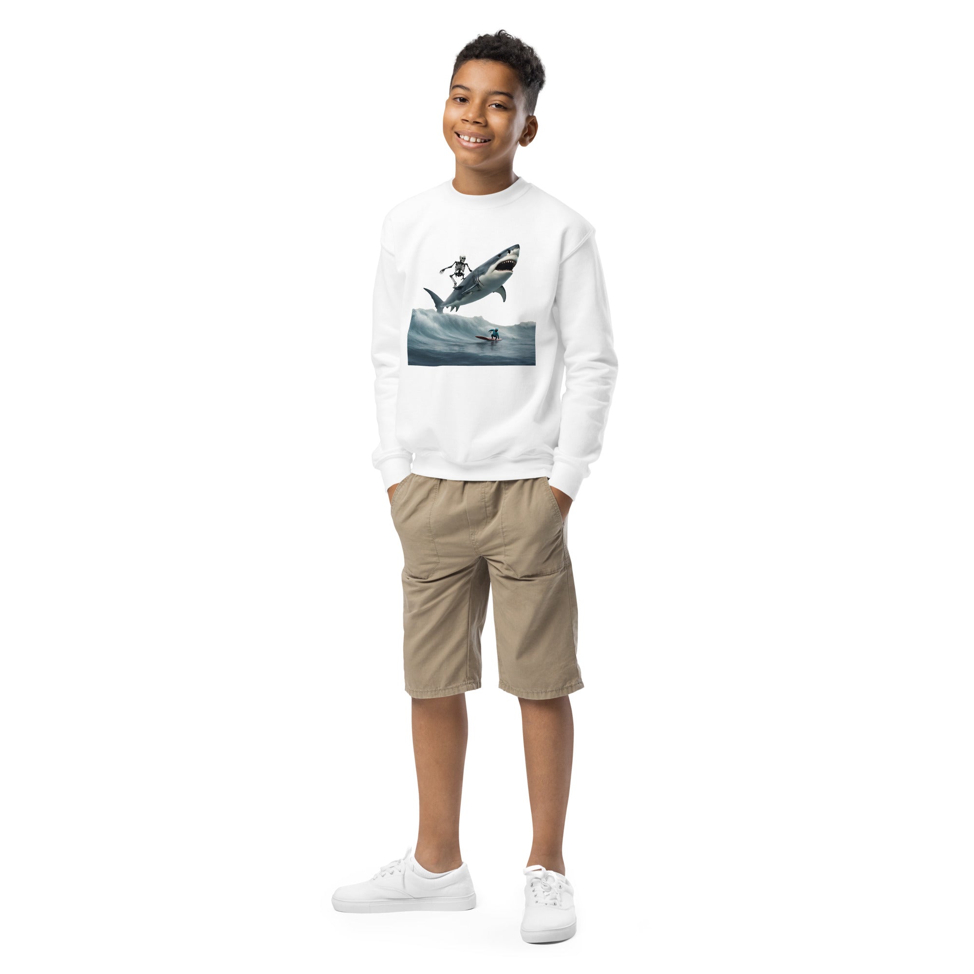 Shark Shredder Youth Crewneck Sweatshirt