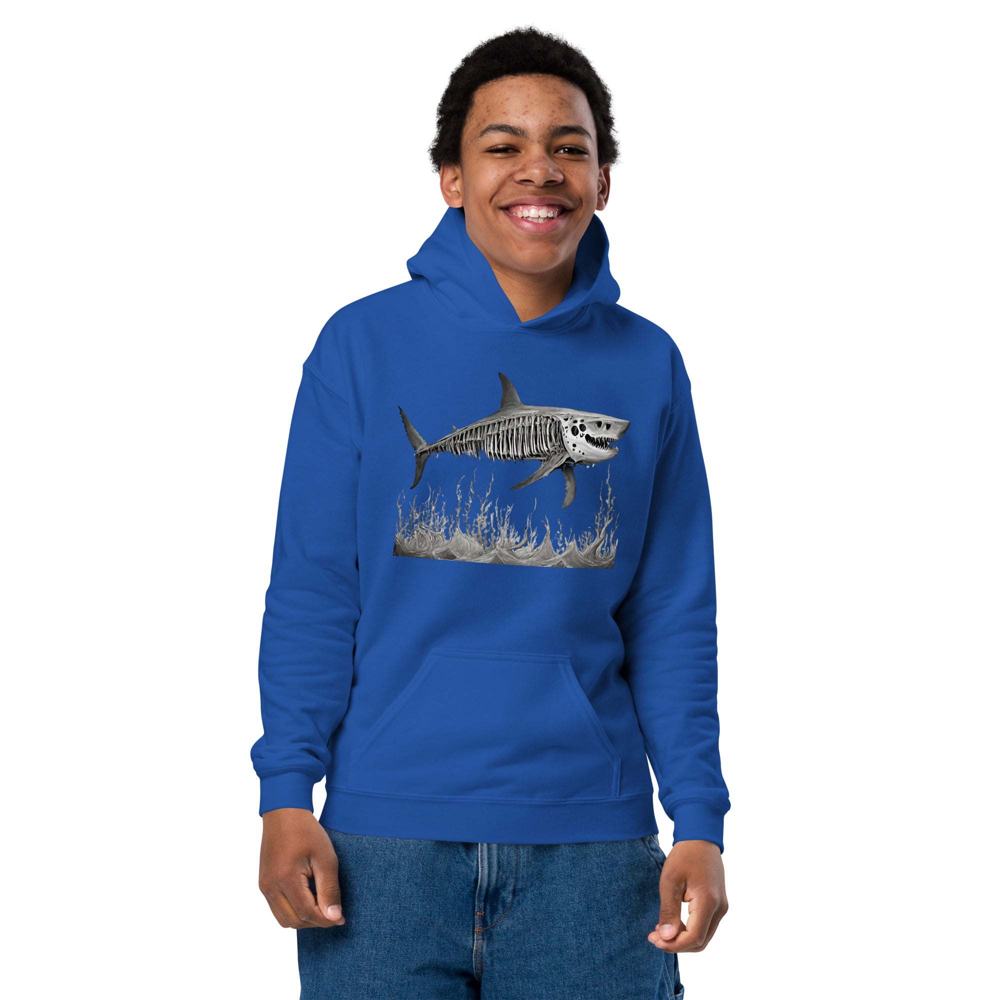 Skeleton Shark Youth Heavy Blend Hoodie