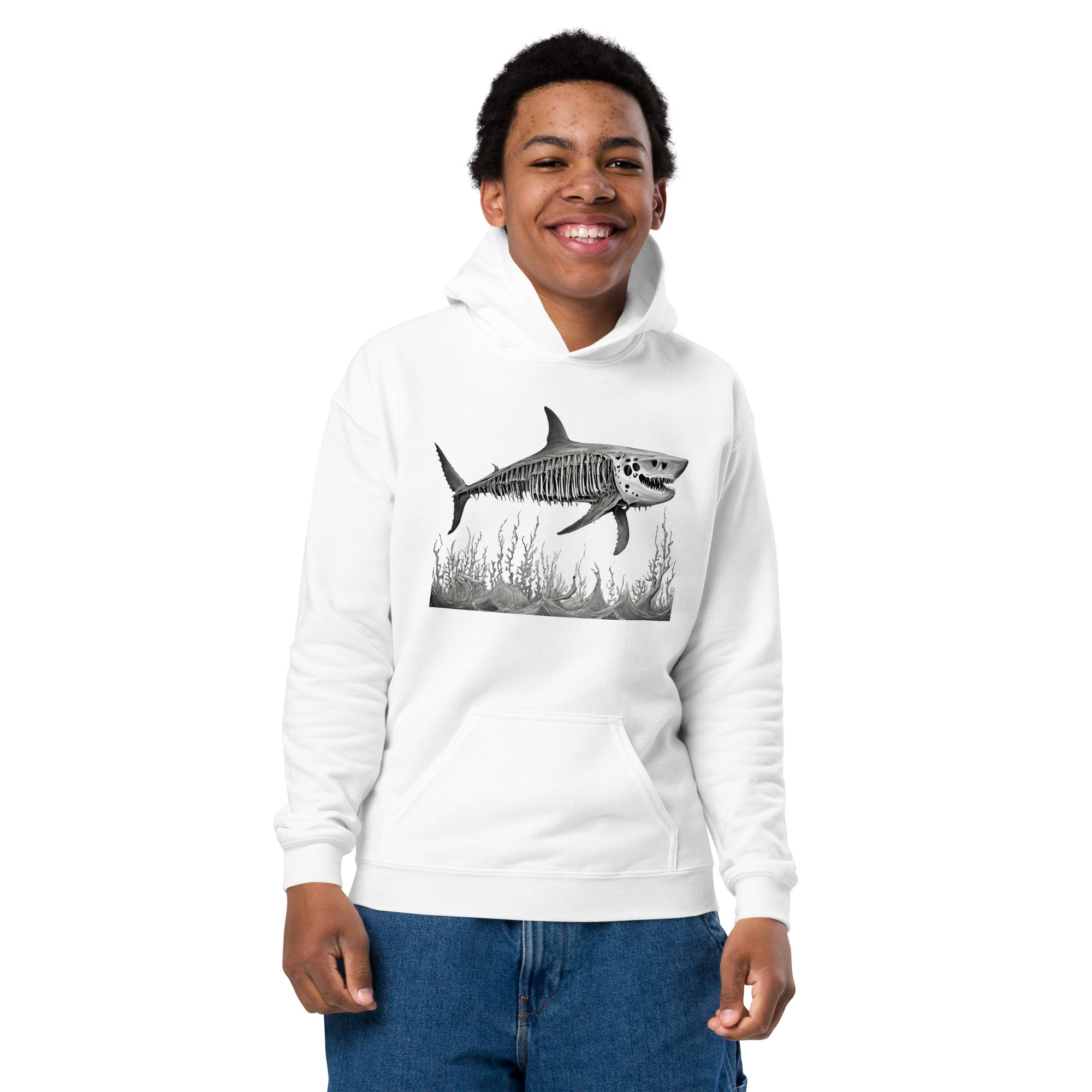 Skeleton Shark Youth Heavy Blend Hoodie