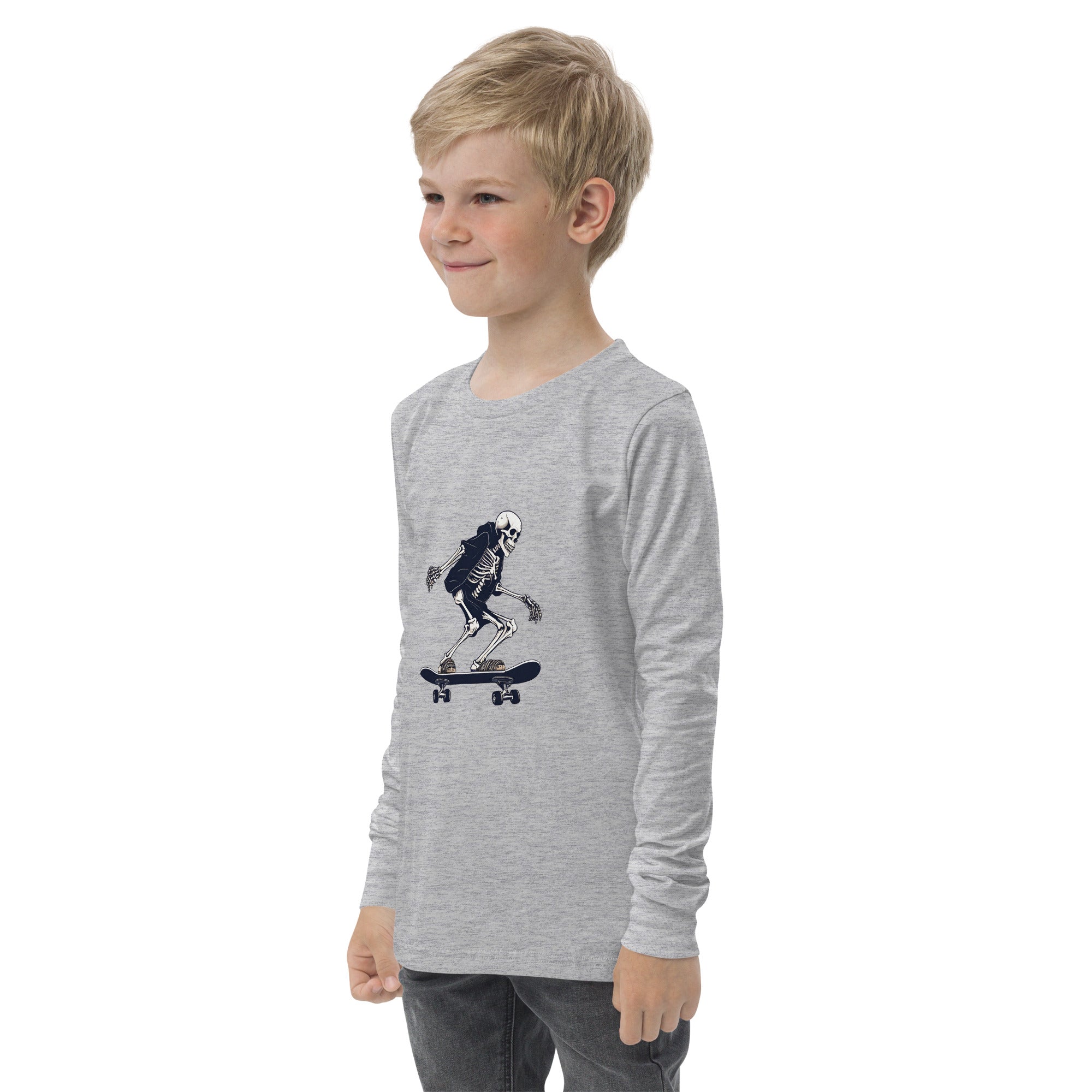 Skateboarding Skeleton Youth Long Sleeve Shirt