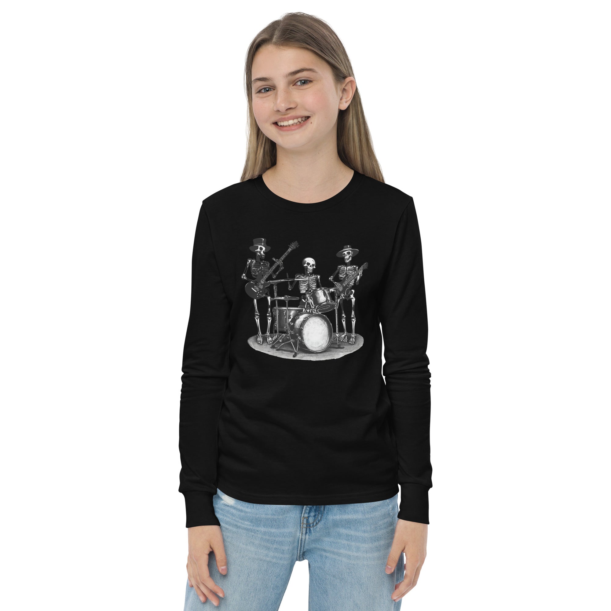 Skeleton Band Youth Long Sleeve Shirt