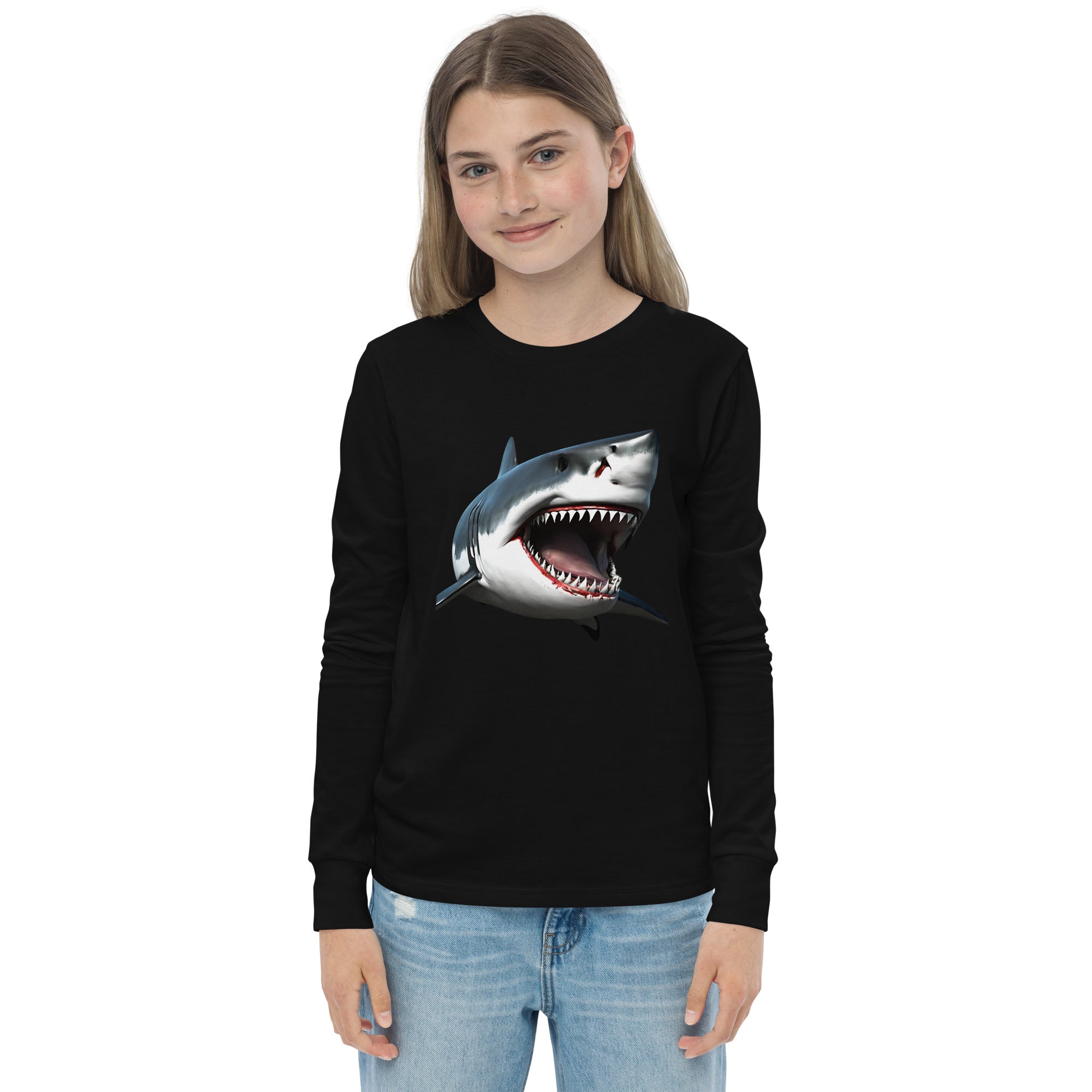 Great White Bite Youth Long Sleeve Shirt