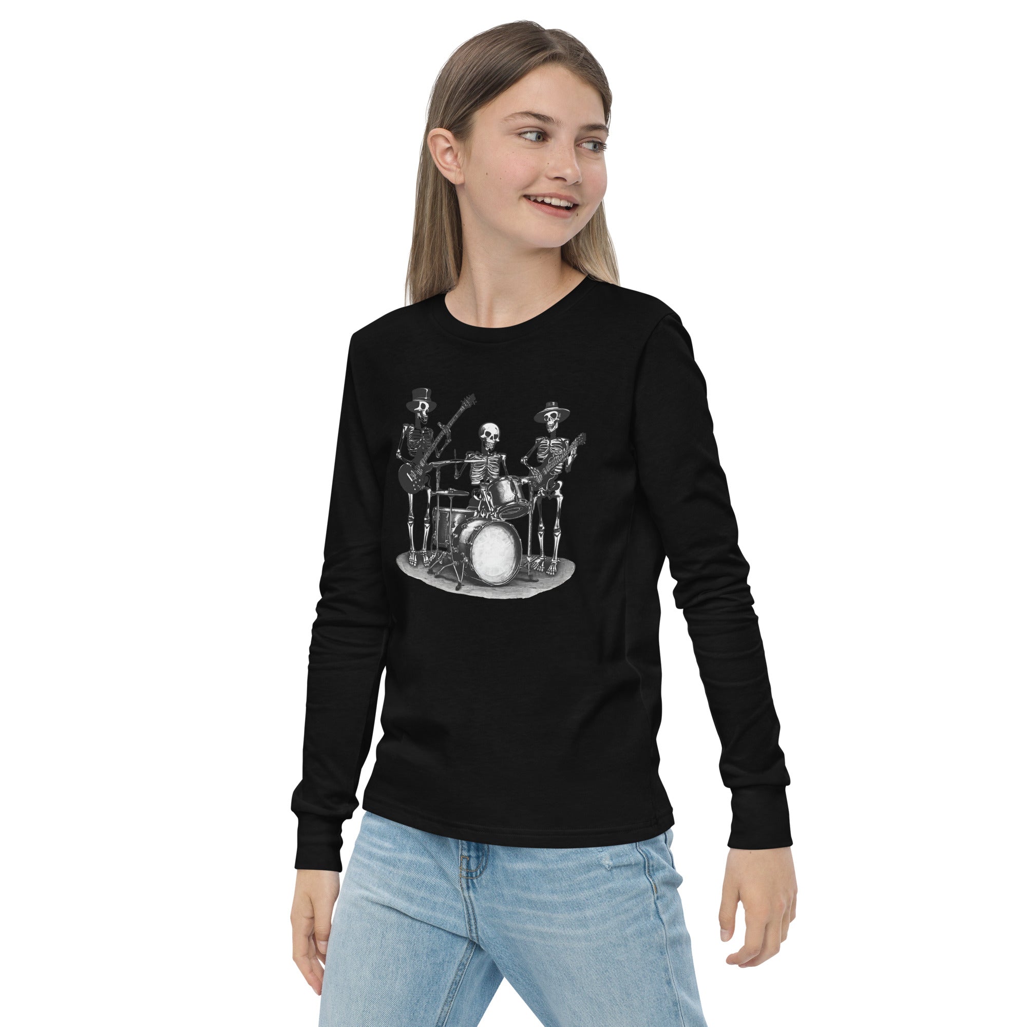 Skeleton Band Youth Long Sleeve Shirt