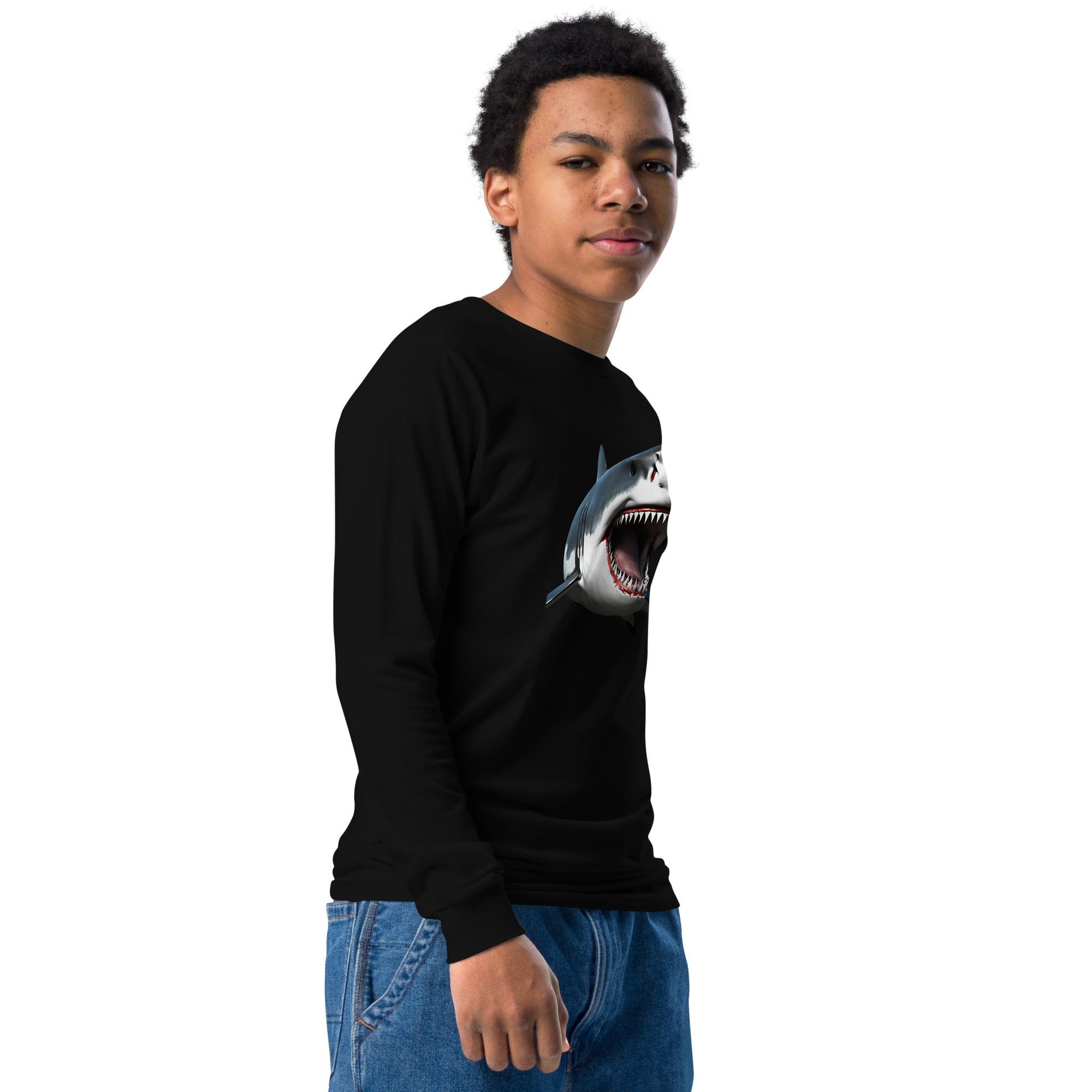 Great White Bite Youth Long Sleeve Shirt