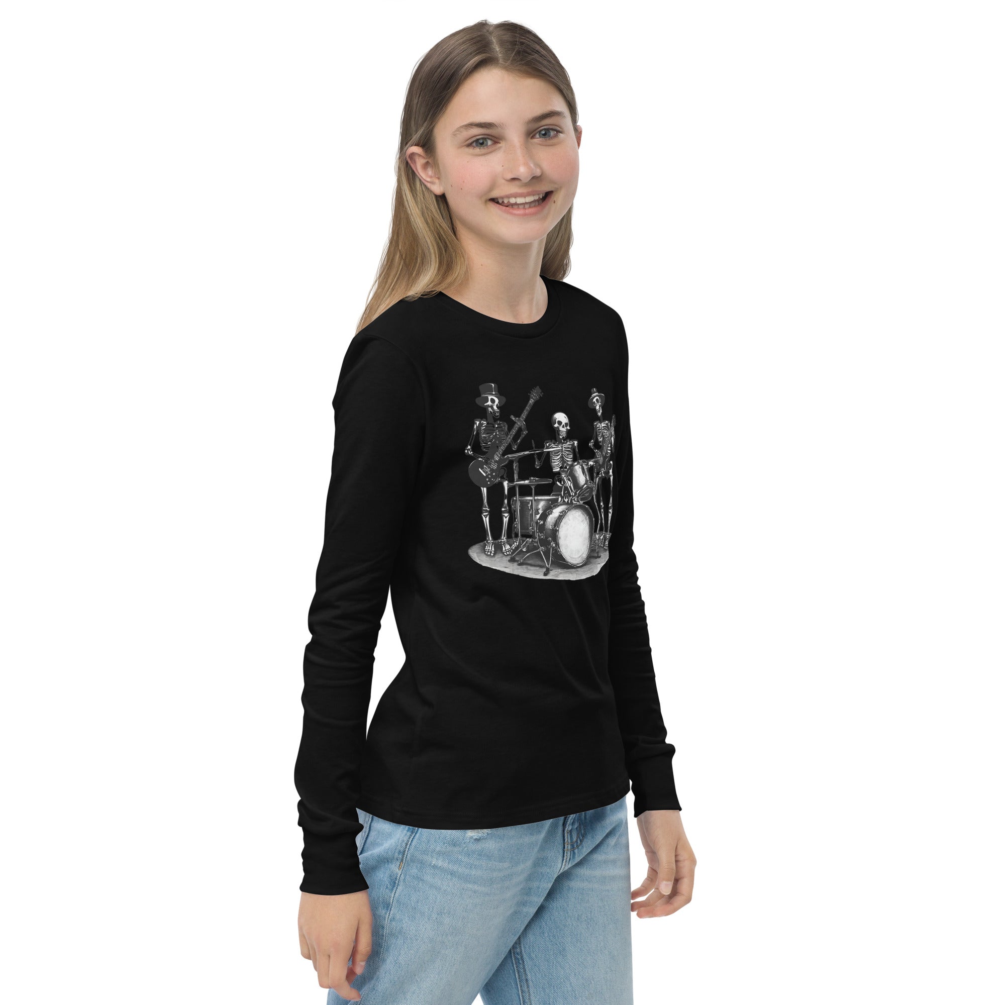 Skeleton Band Youth Long Sleeve Shirt