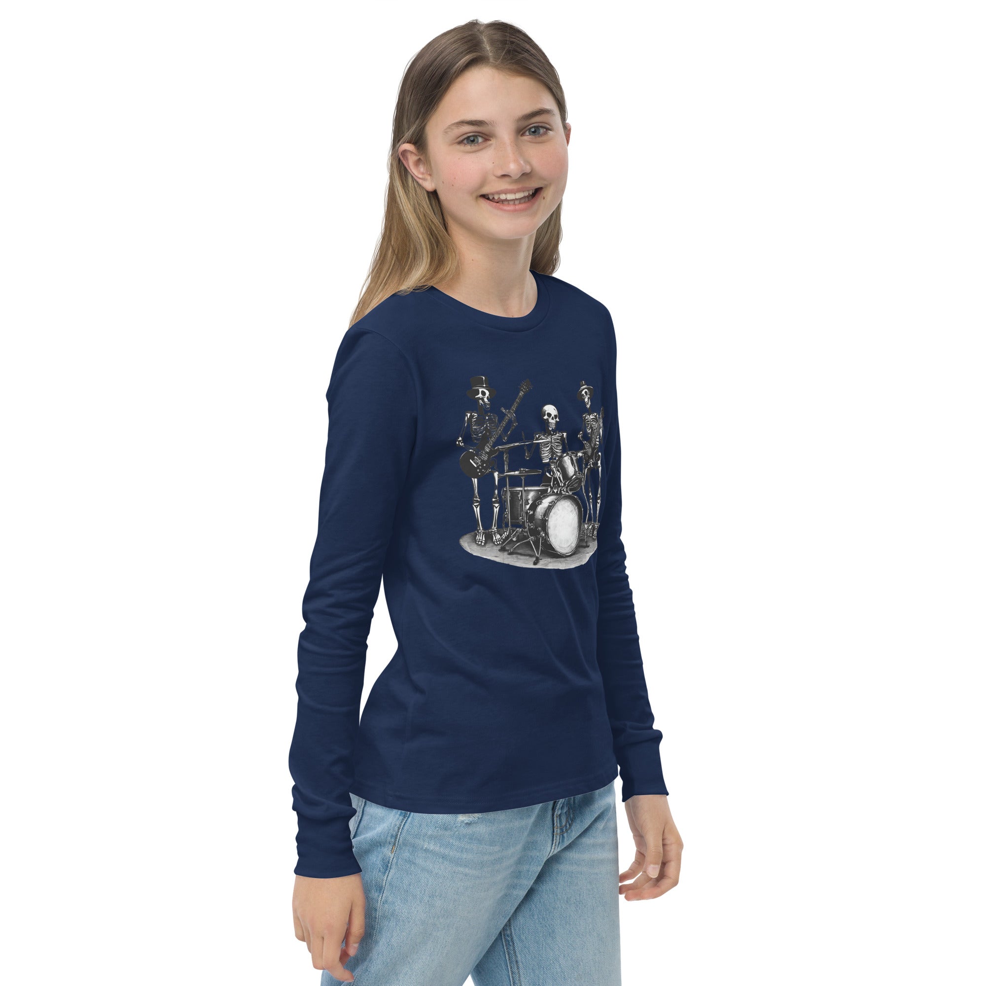 Skeleton Band Youth Long Sleeve Shirt