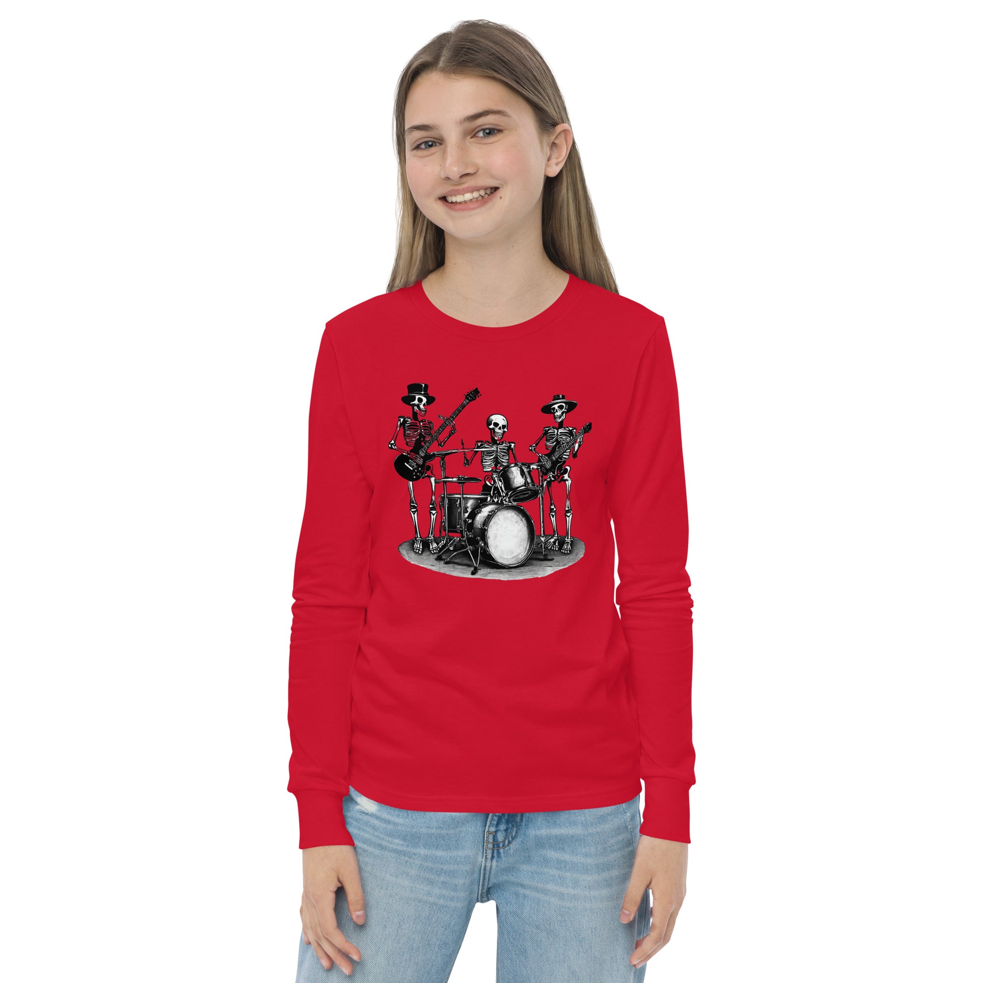 Skeleton Band Youth Long Sleeve Shirt