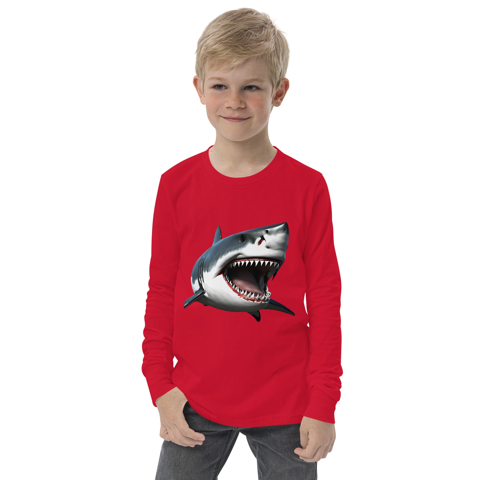 Great White Bite Youth Long Sleeve Shirt