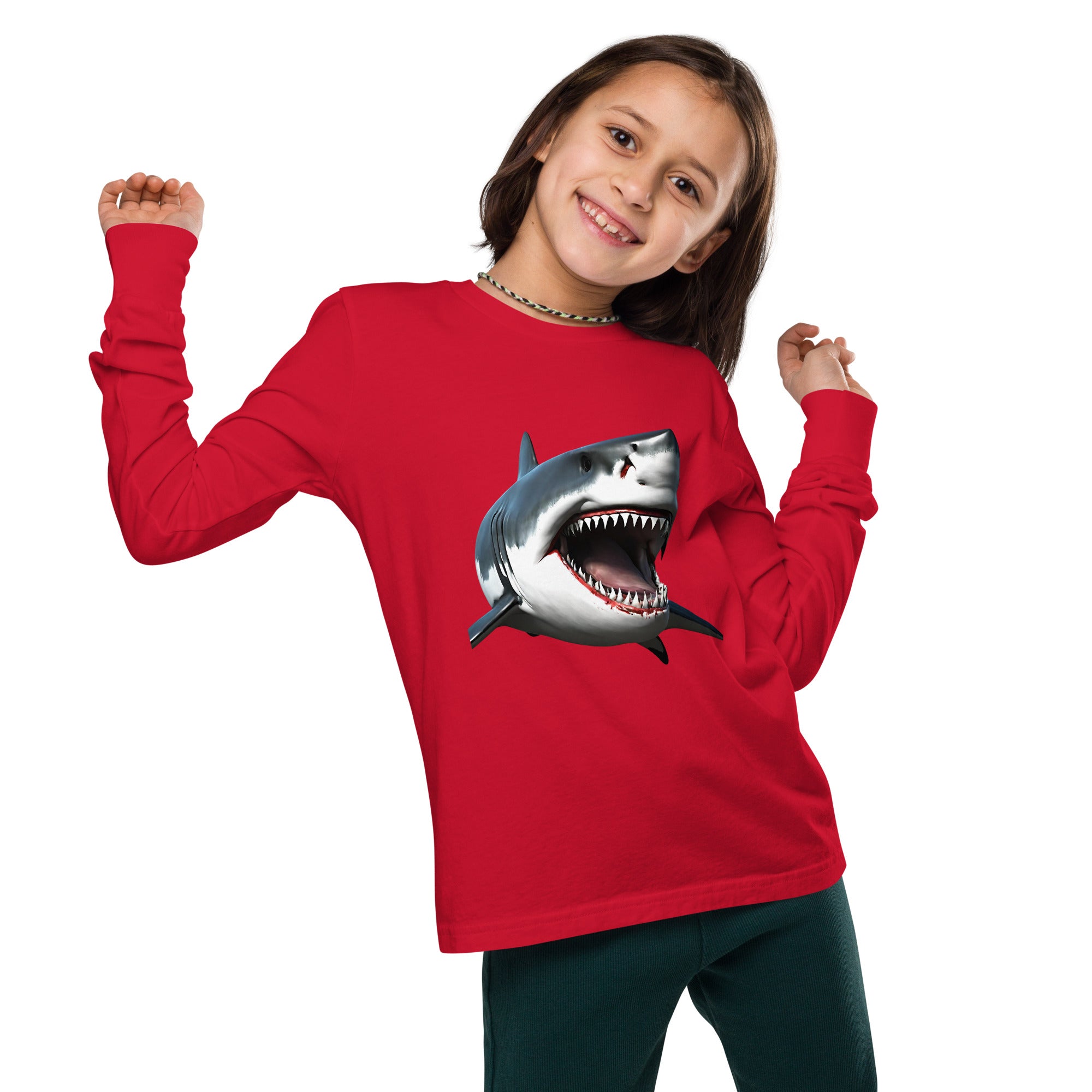 Great White Bite Youth Long Sleeve Shirt