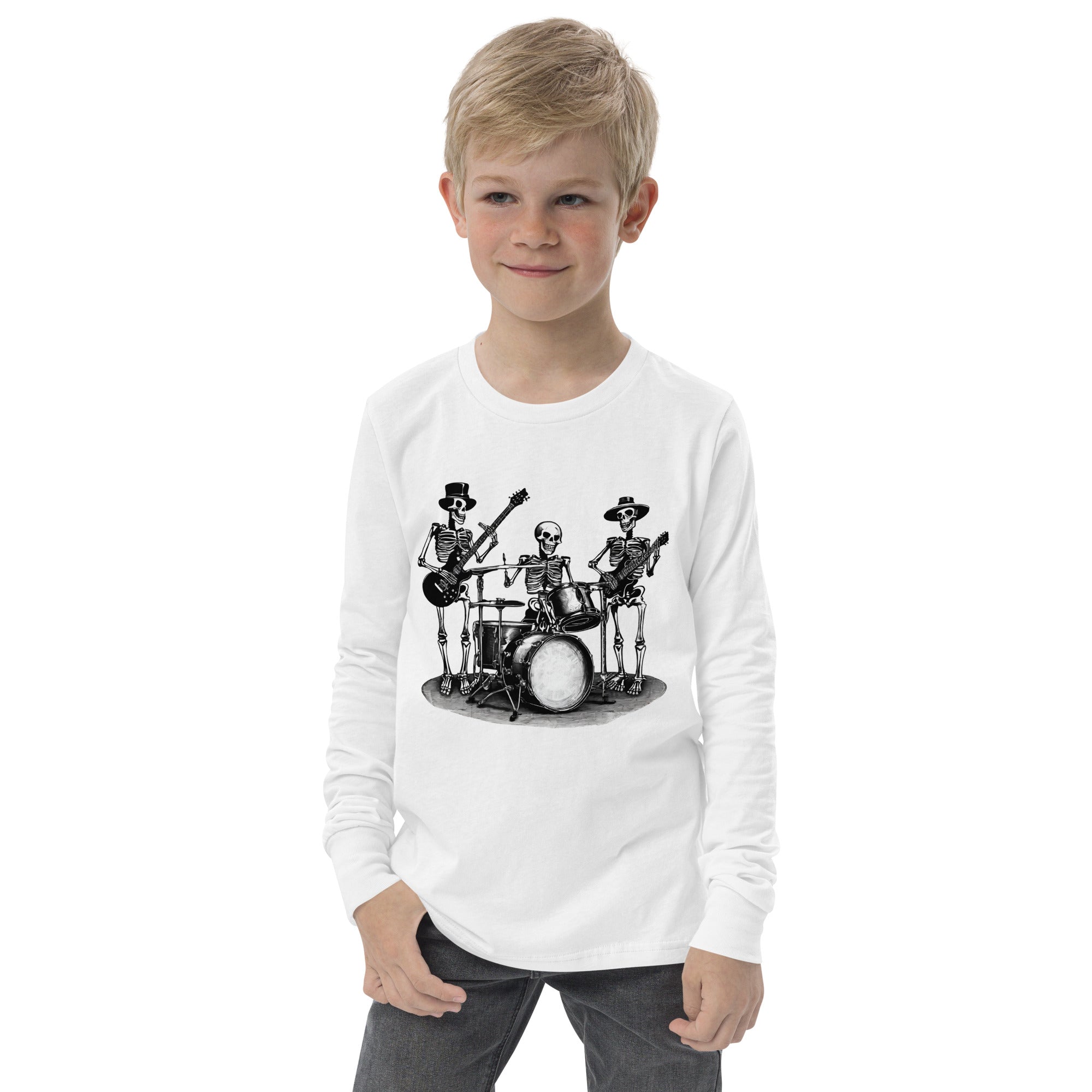 Skeleton Band Youth Long Sleeve Shirt