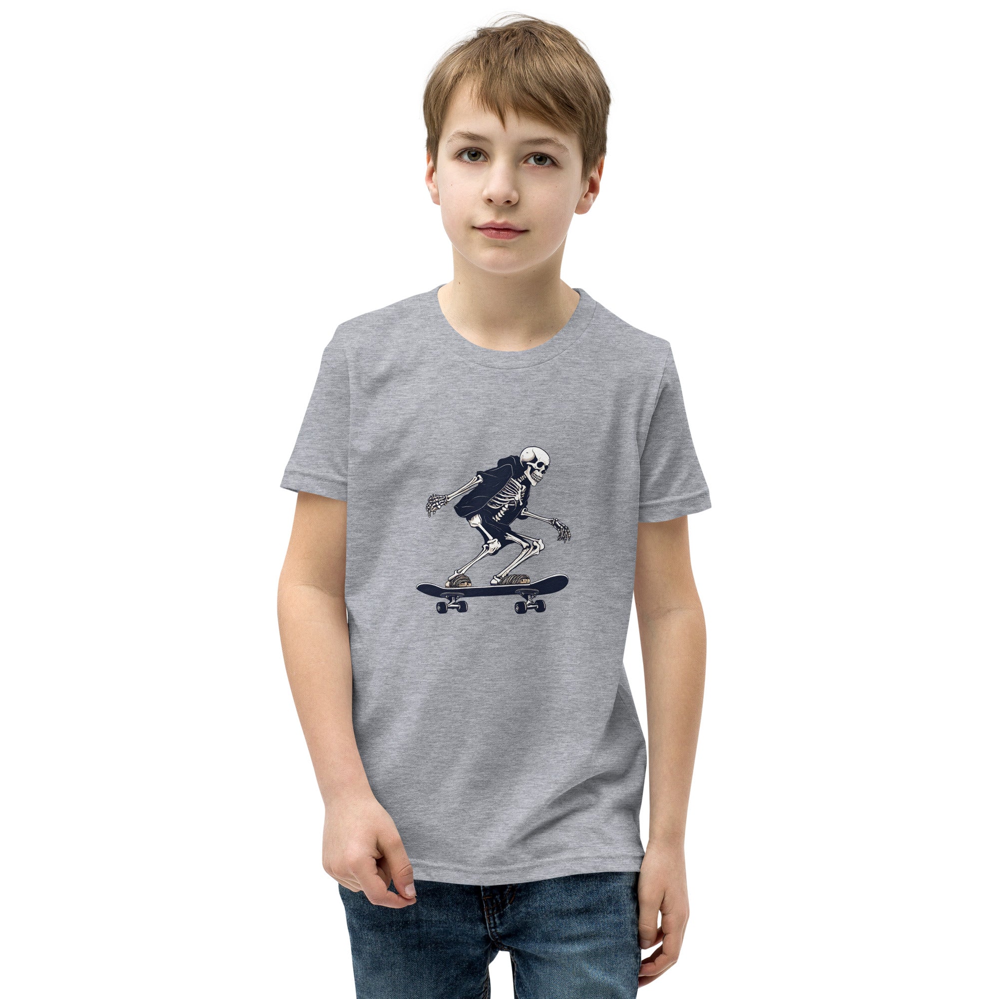 Skateboarding Skeleton Youth Short Sleeve T-Shirt