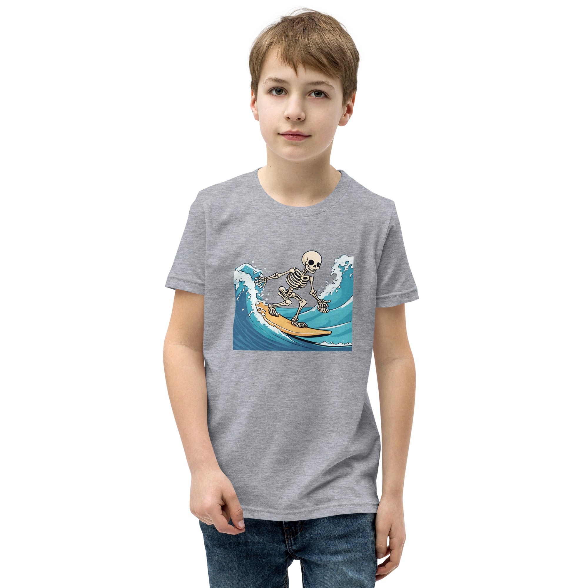 Surfing Skeleton Youth Short Sleeve T-Shirt