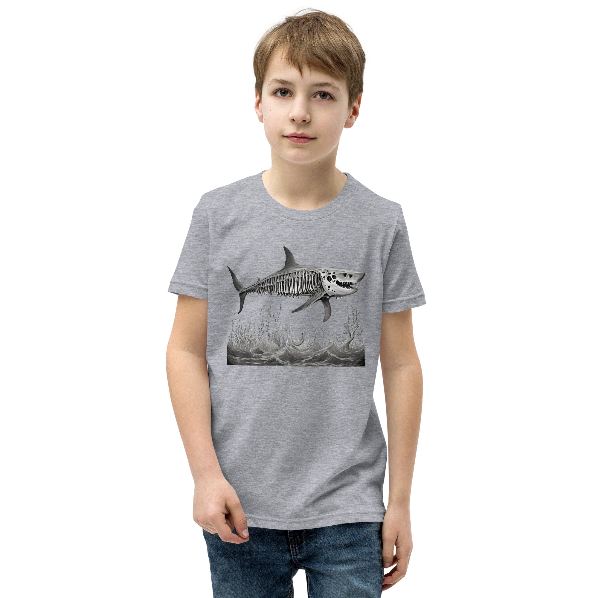 Skeleton Shark Youth Short Sleeve T-Shirt