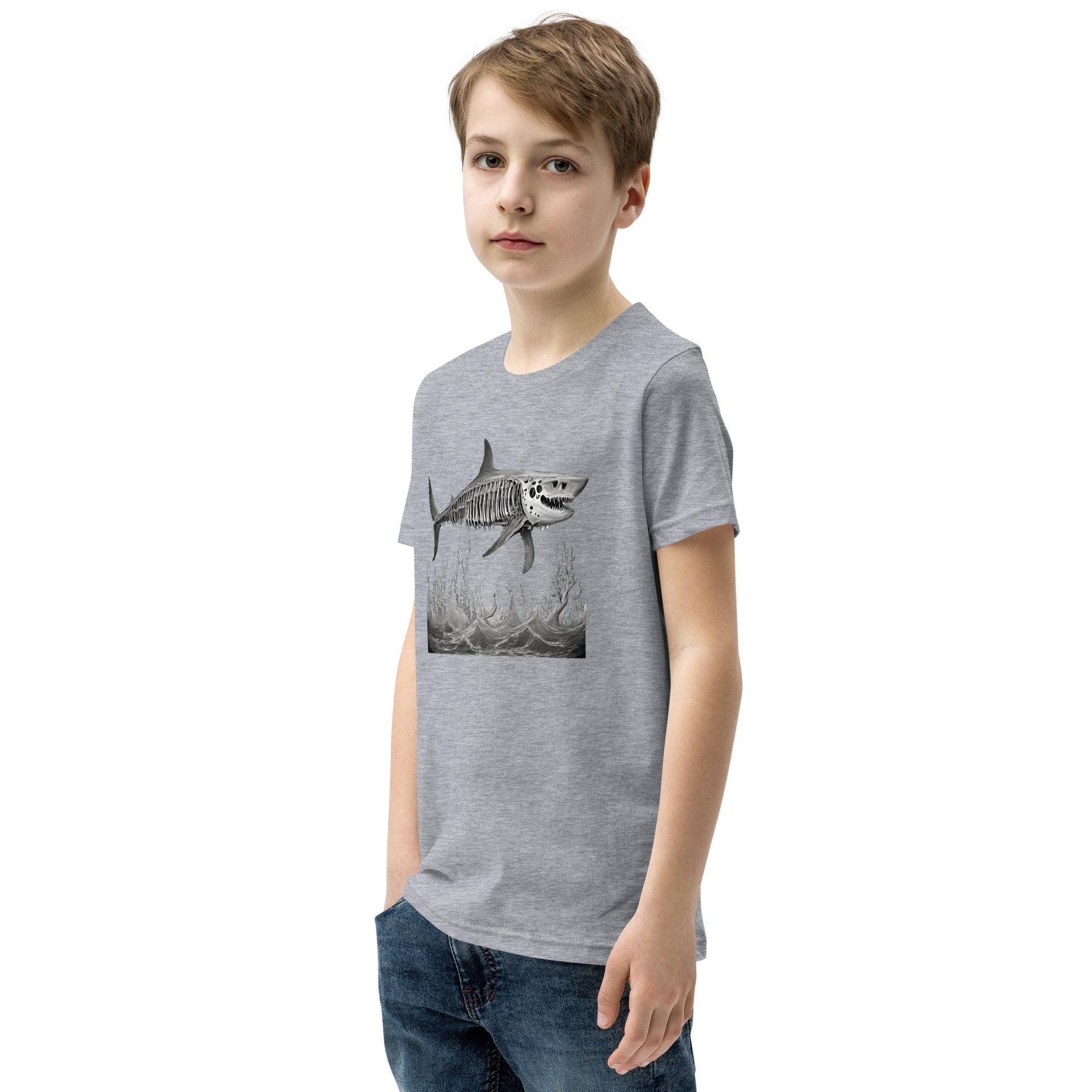 Skeleton Shark Youth Short Sleeve T-Shirt