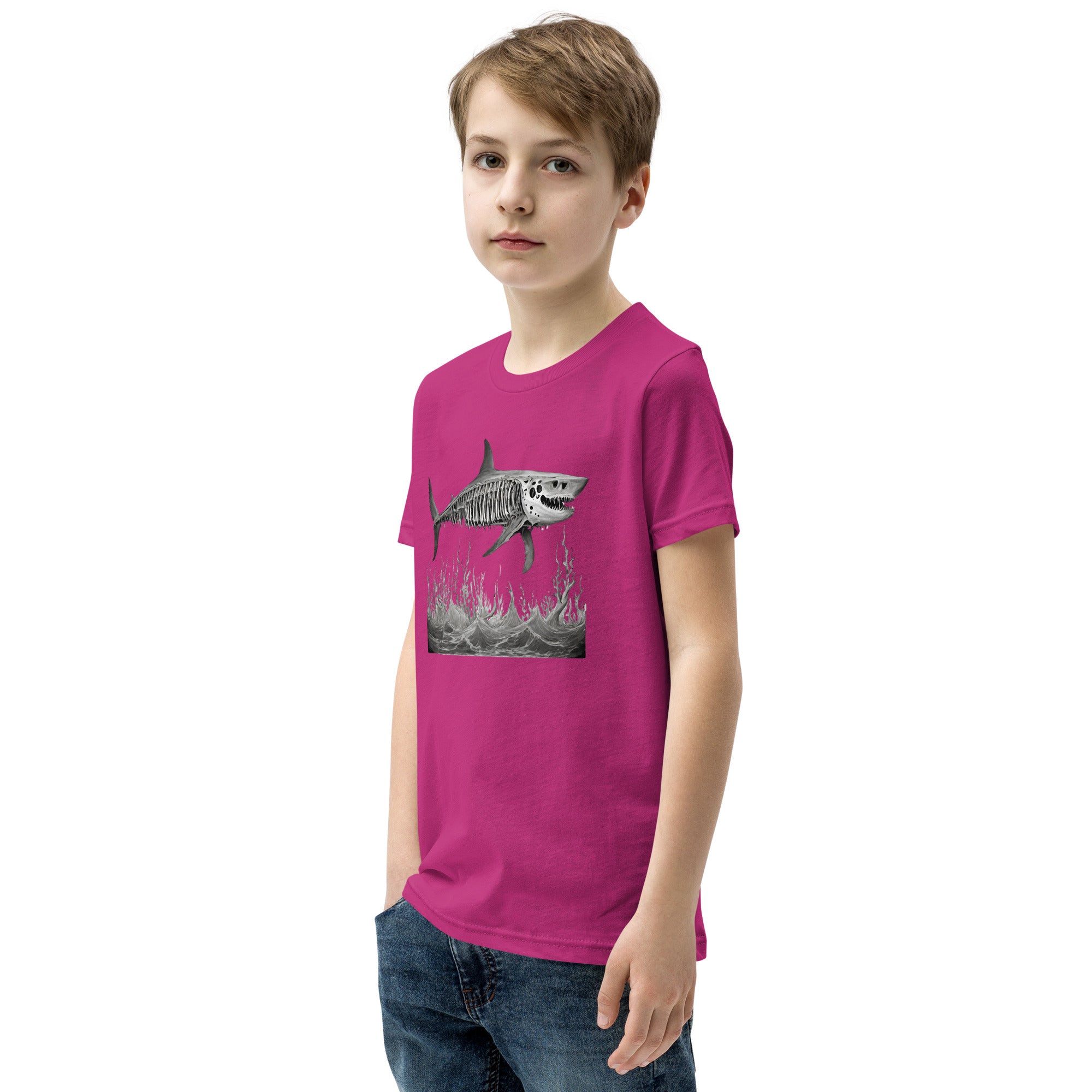 Skeleton Shark Youth Short Sleeve T-Shirt