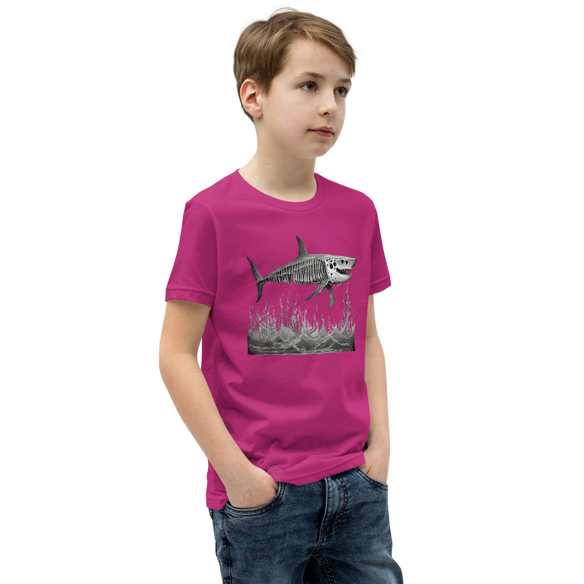 Skeleton Shark Youth Short Sleeve T-Shirt