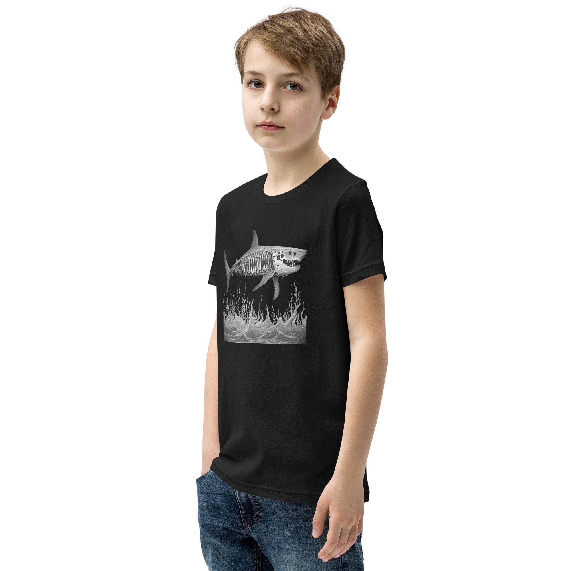 Skeleton Shark Youth Short Sleeve T-Shirt