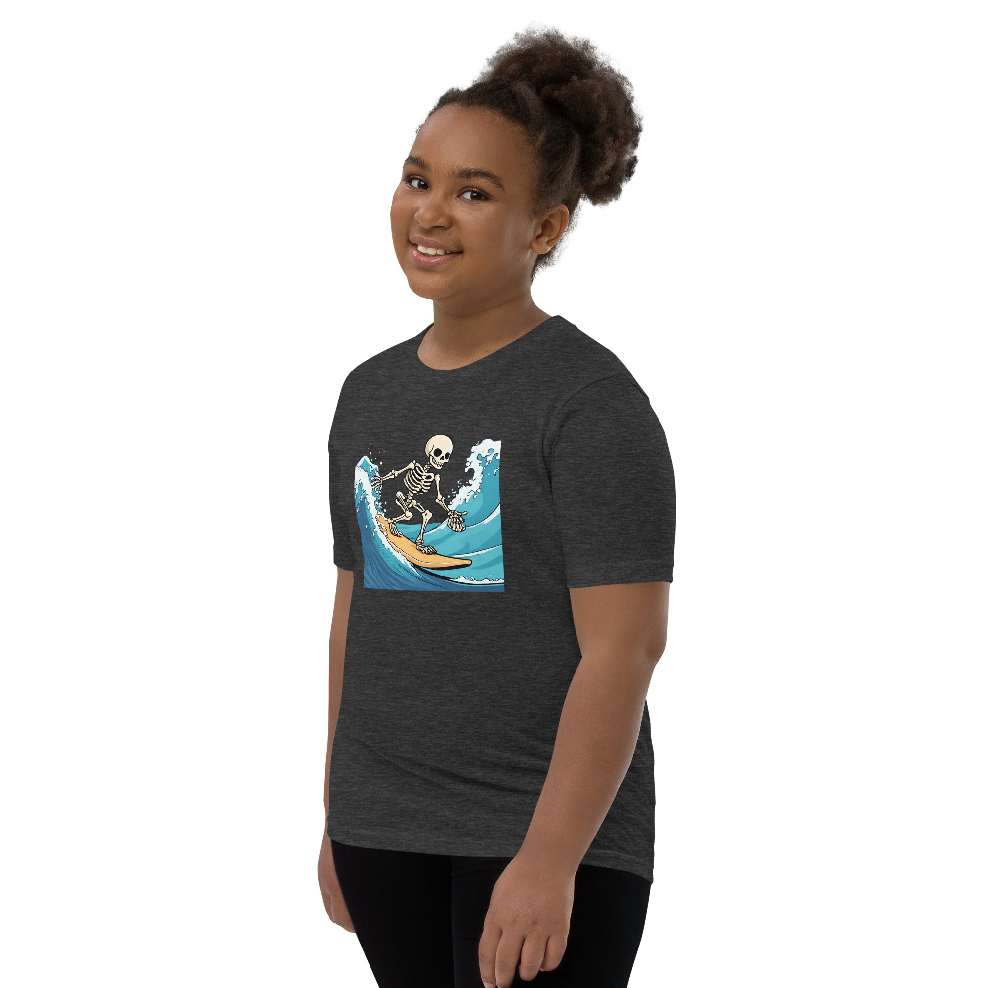 Surfing Skeleton Youth Short Sleeve T-Shirt