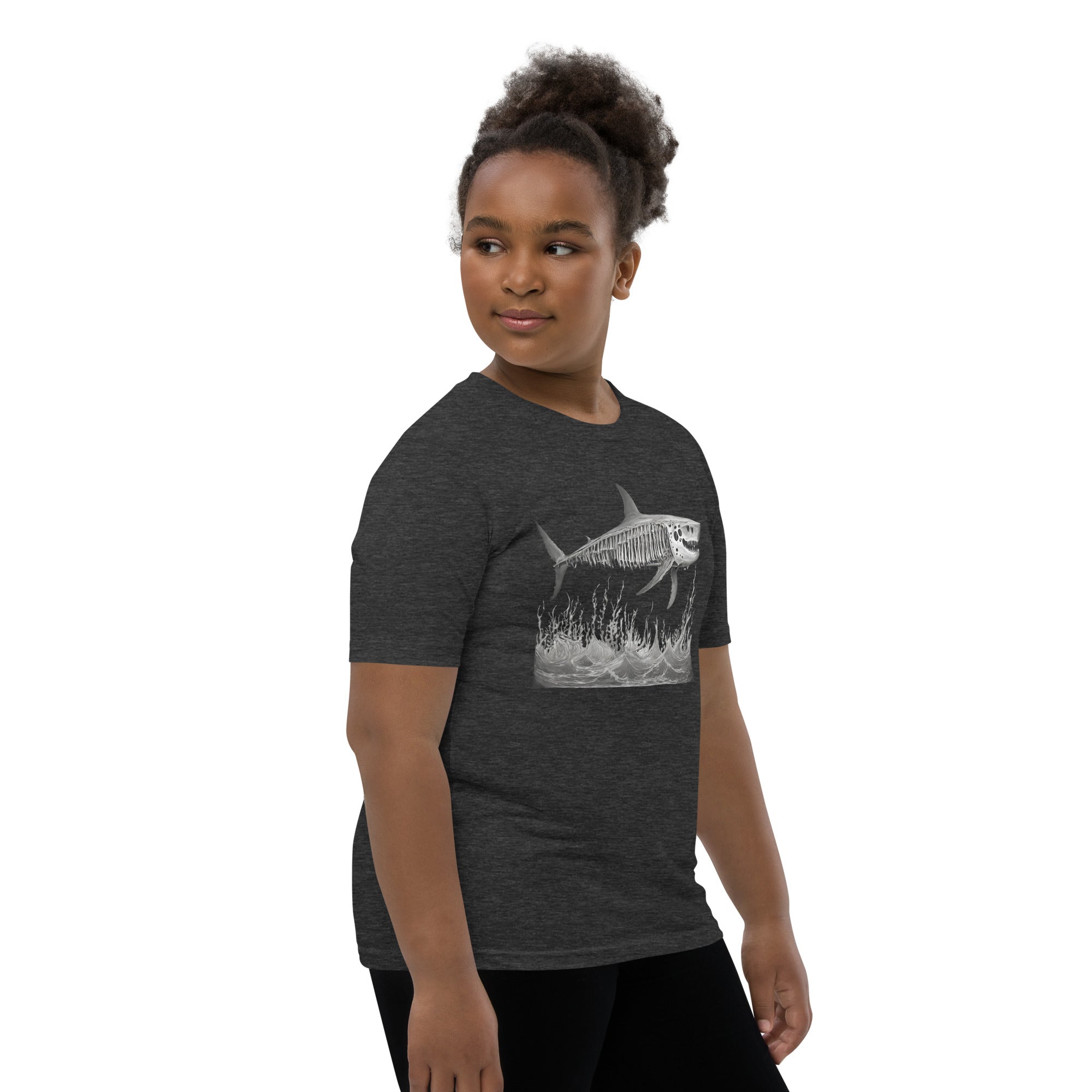 Skeleton Shark Youth Short Sleeve T-Shirt