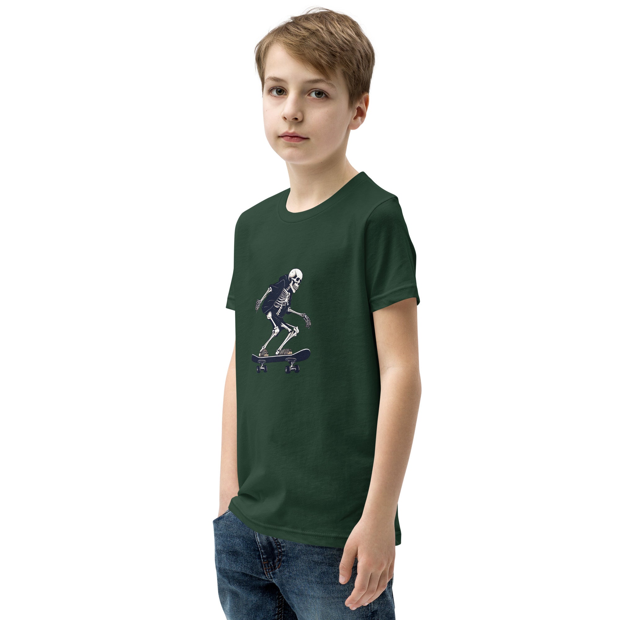 Skateboarding Skeleton Youth Short Sleeve T-Shirt