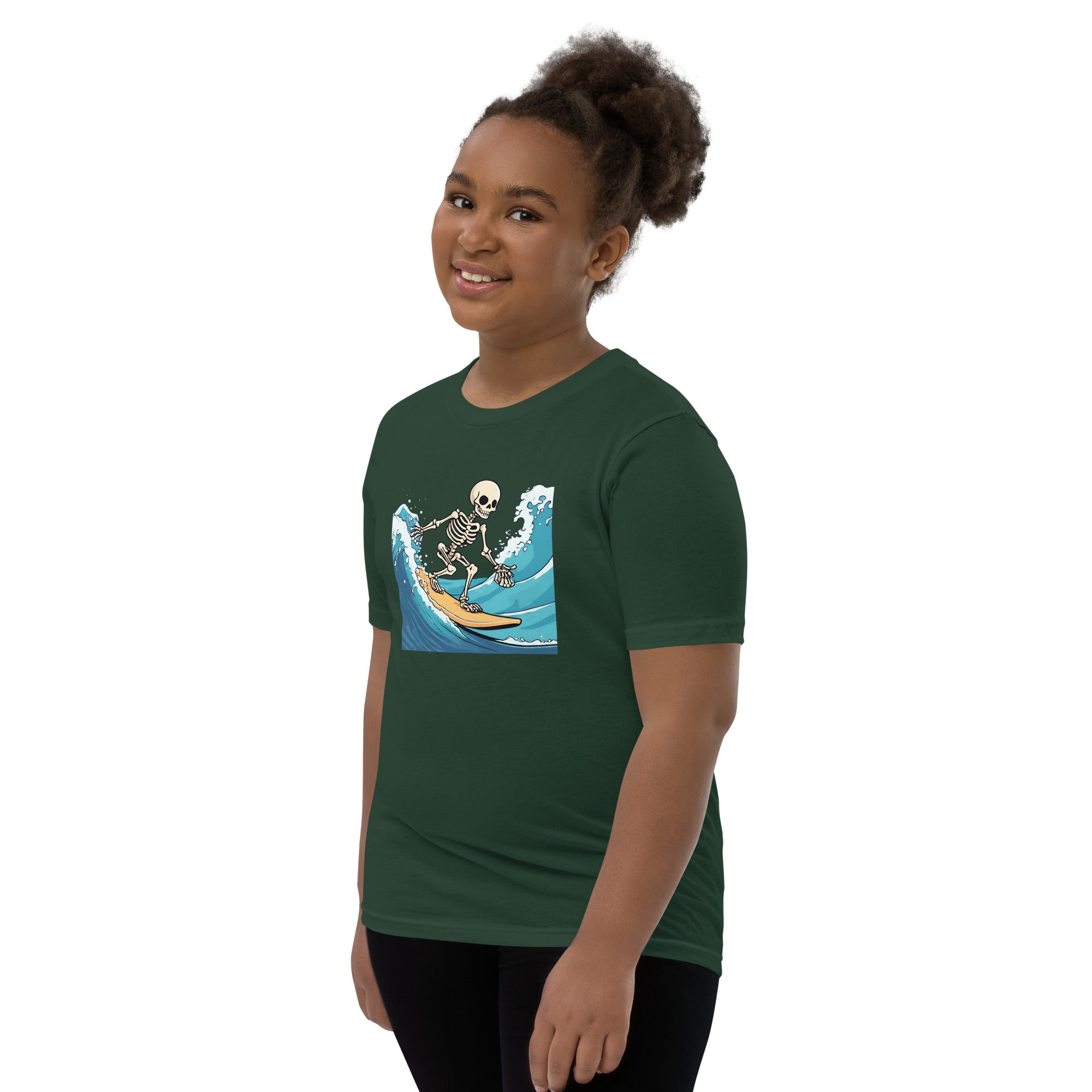 Surfing Skeleton Youth Short Sleeve T-Shirt