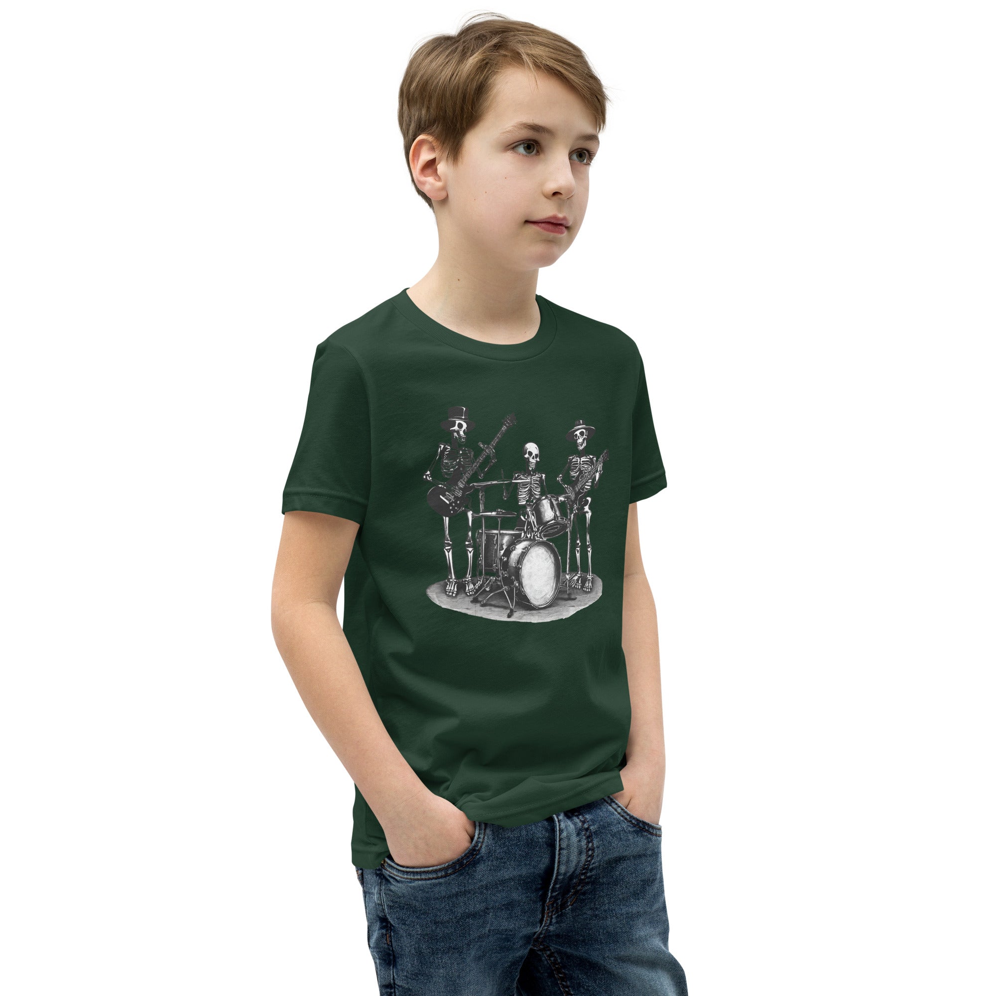 Skeleton Band Youth Short Sleeve T-Shirt