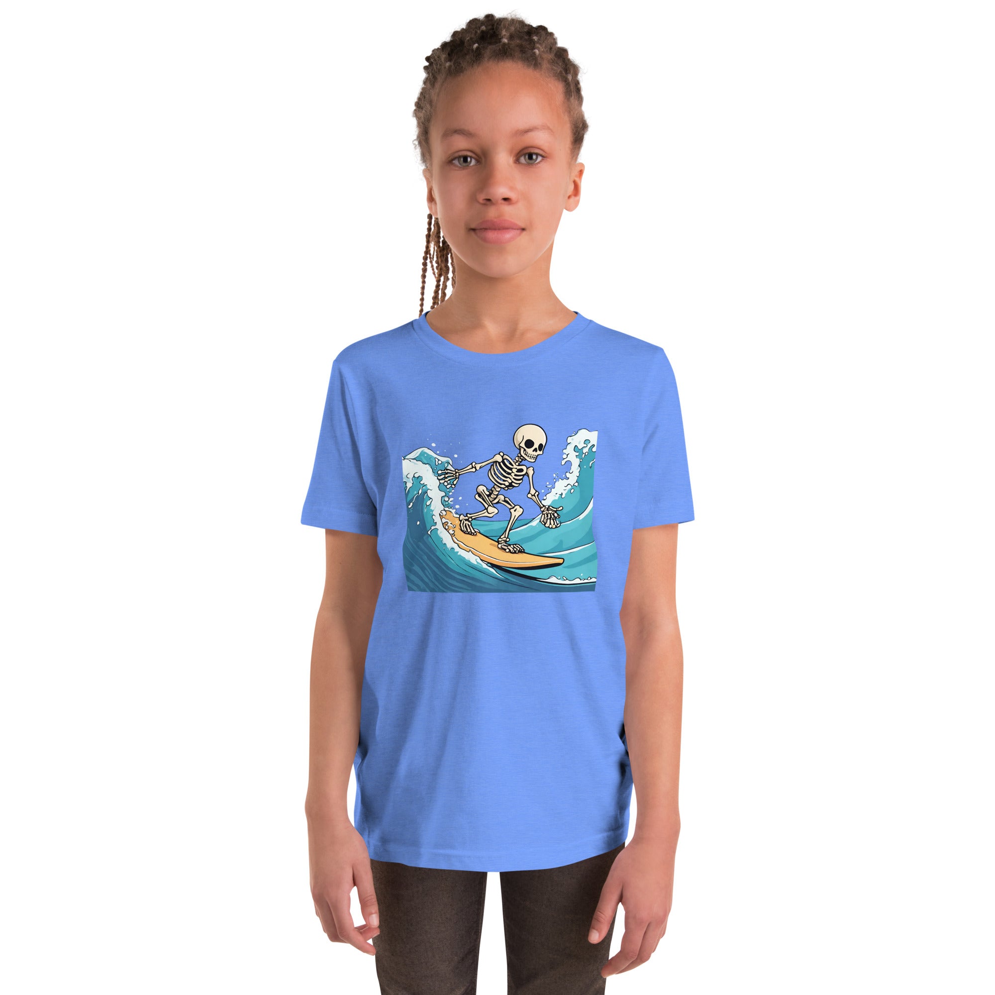 Surfing Skeleton Youth Short Sleeve T-Shirt