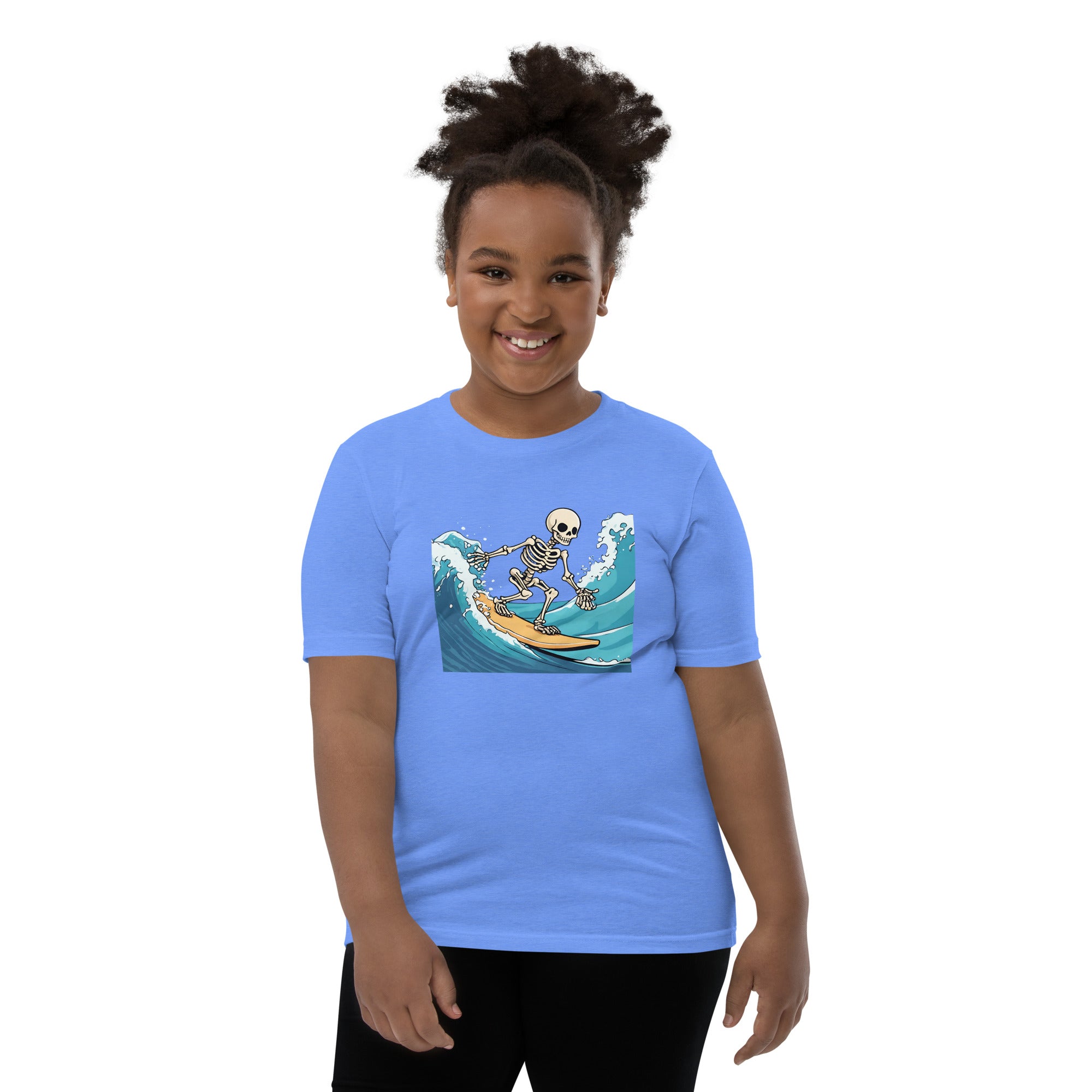 Surfing Skeleton Youth Short Sleeve T-Shirt