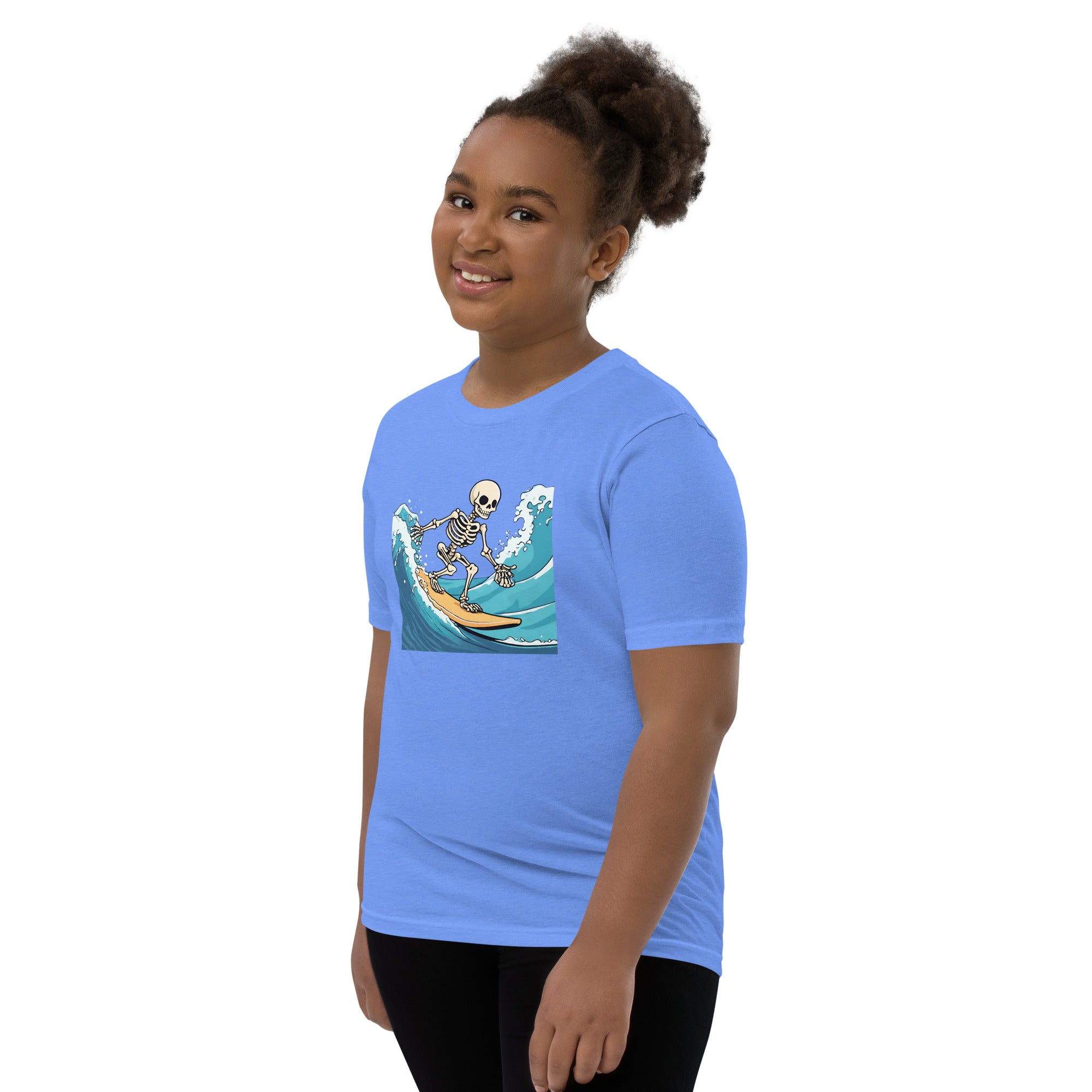 Surfing Skeleton Youth Short Sleeve T-Shirt