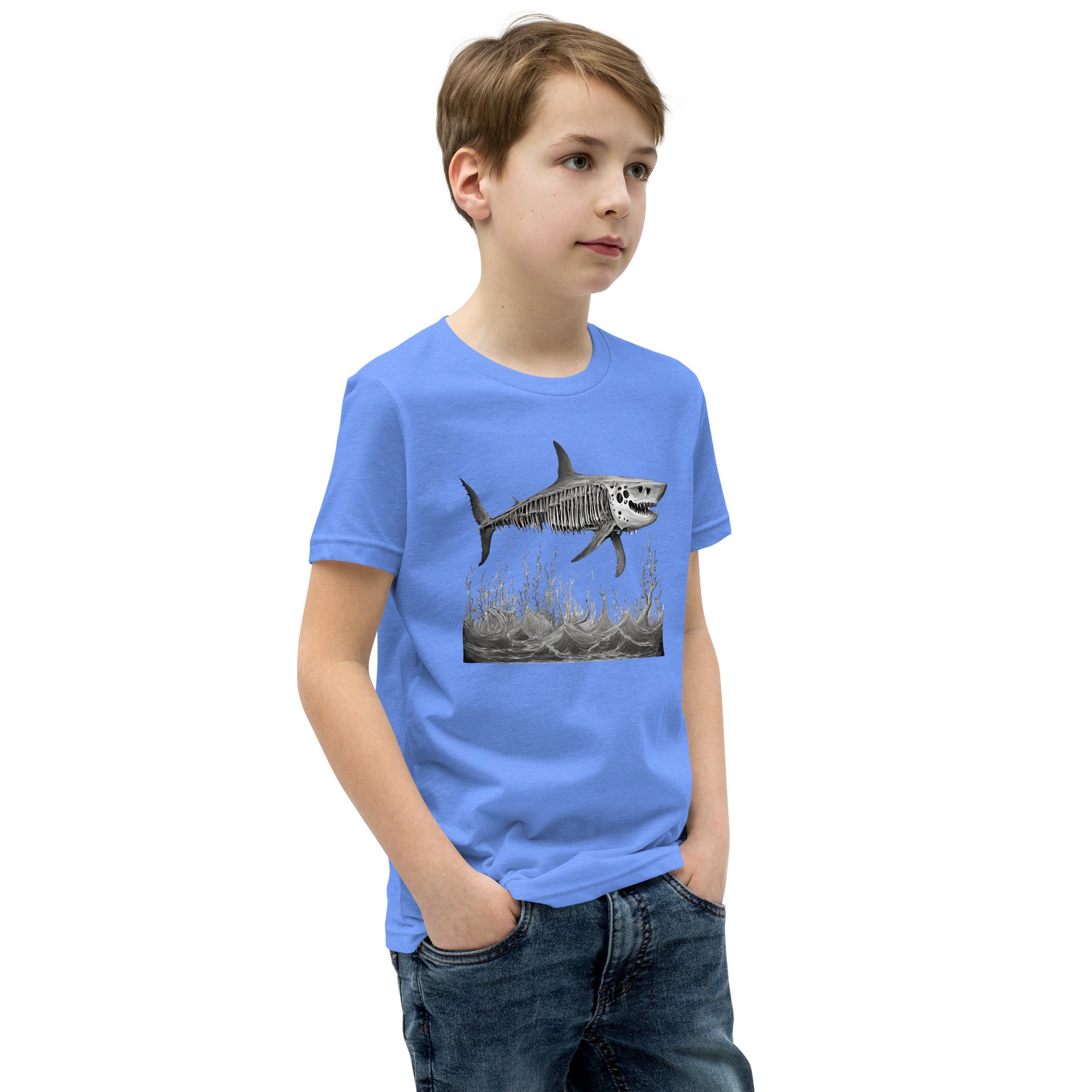 Skeleton Shark Youth Short Sleeve T-Shirt