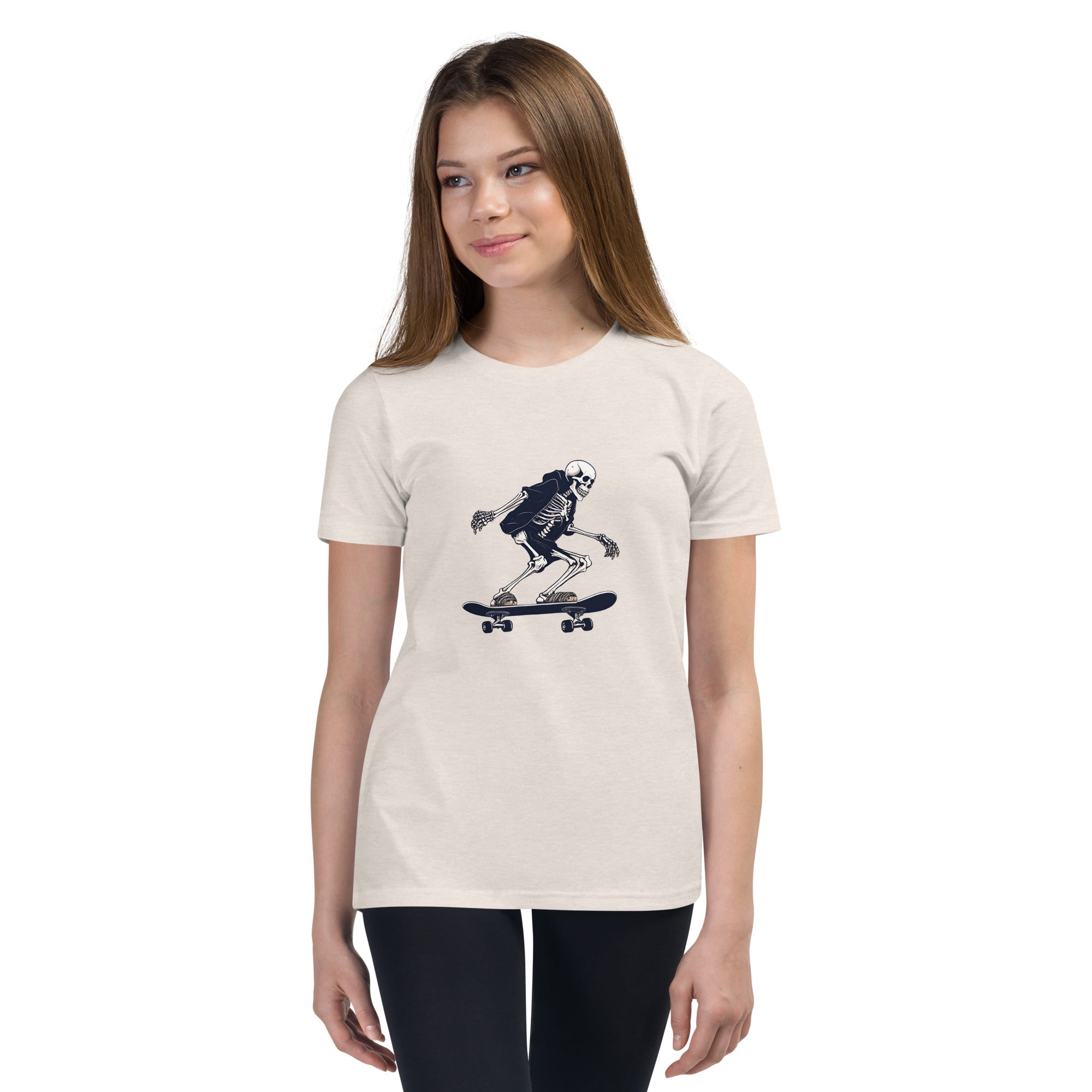 Skateboarding Skeleton Youth Short Sleeve T-Shirt