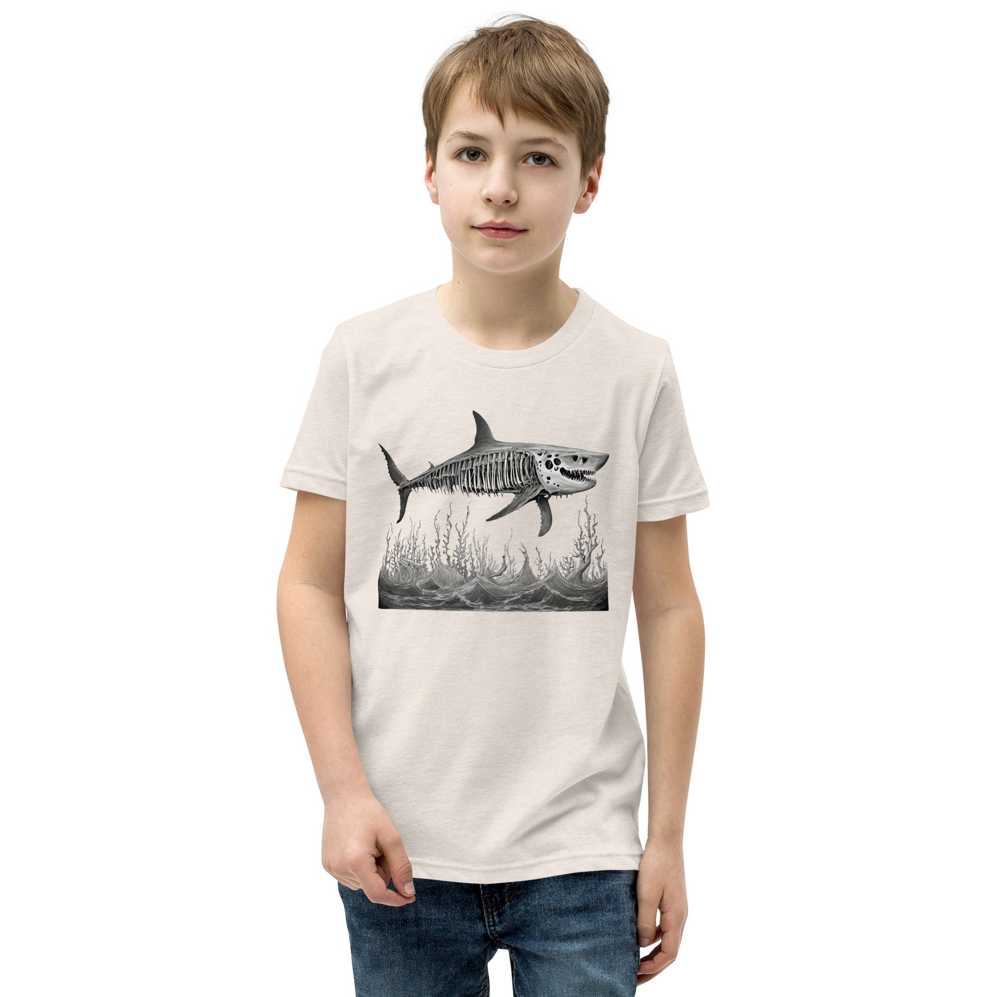 Skeleton Shark Youth Short Sleeve T-Shirt