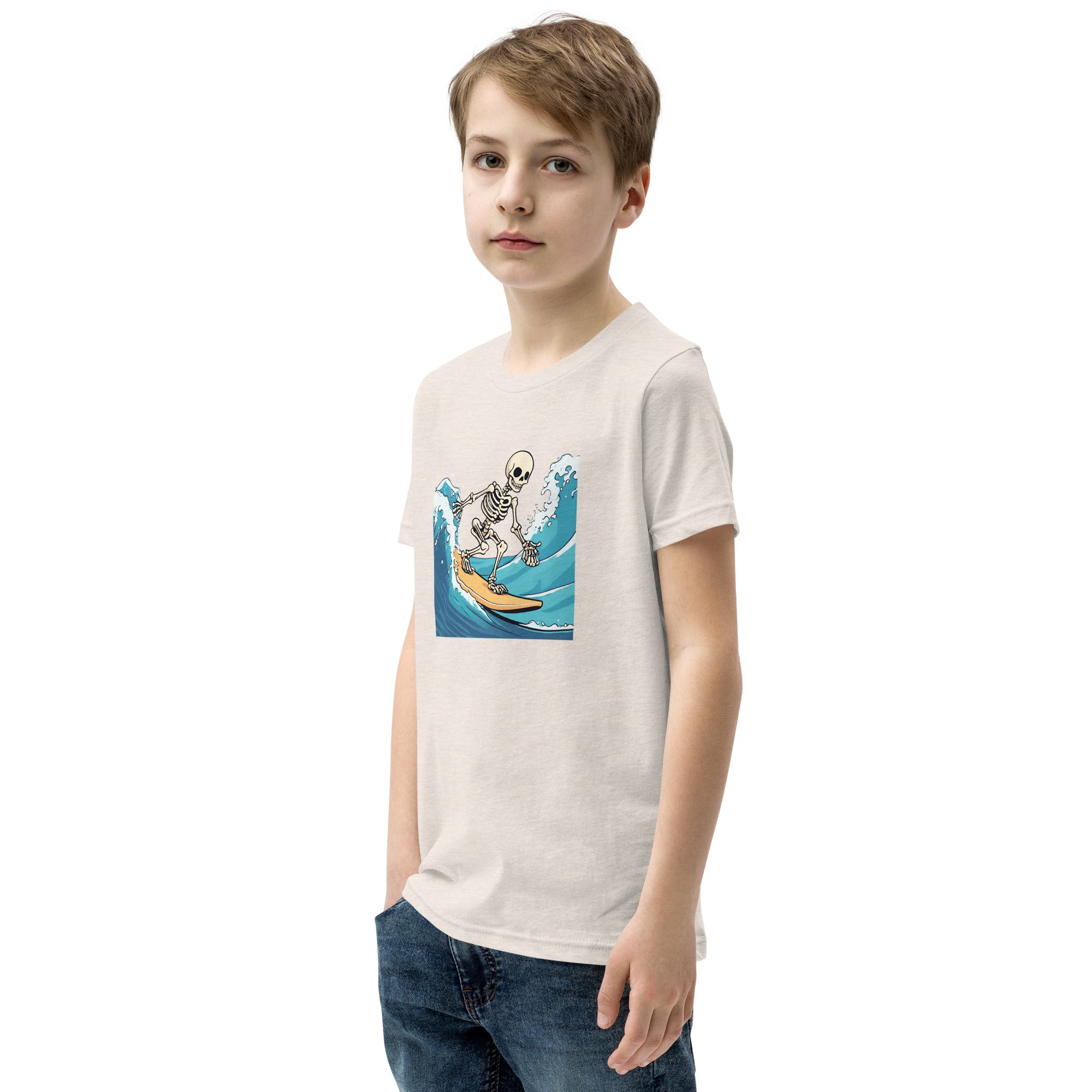 Surfing Skeleton Youth Short Sleeve T-Shirt