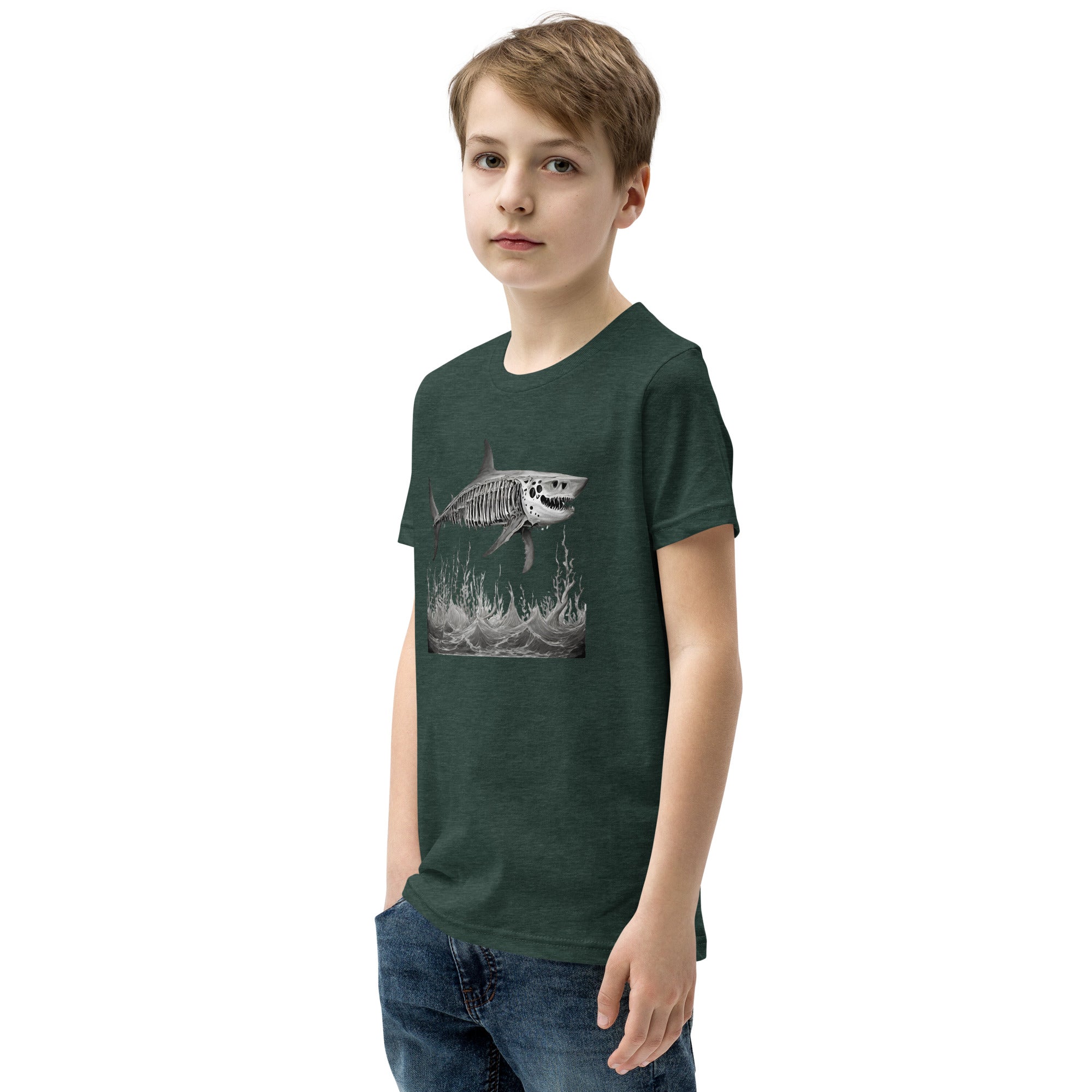 Skeleton Shark Youth Short Sleeve T-Shirt