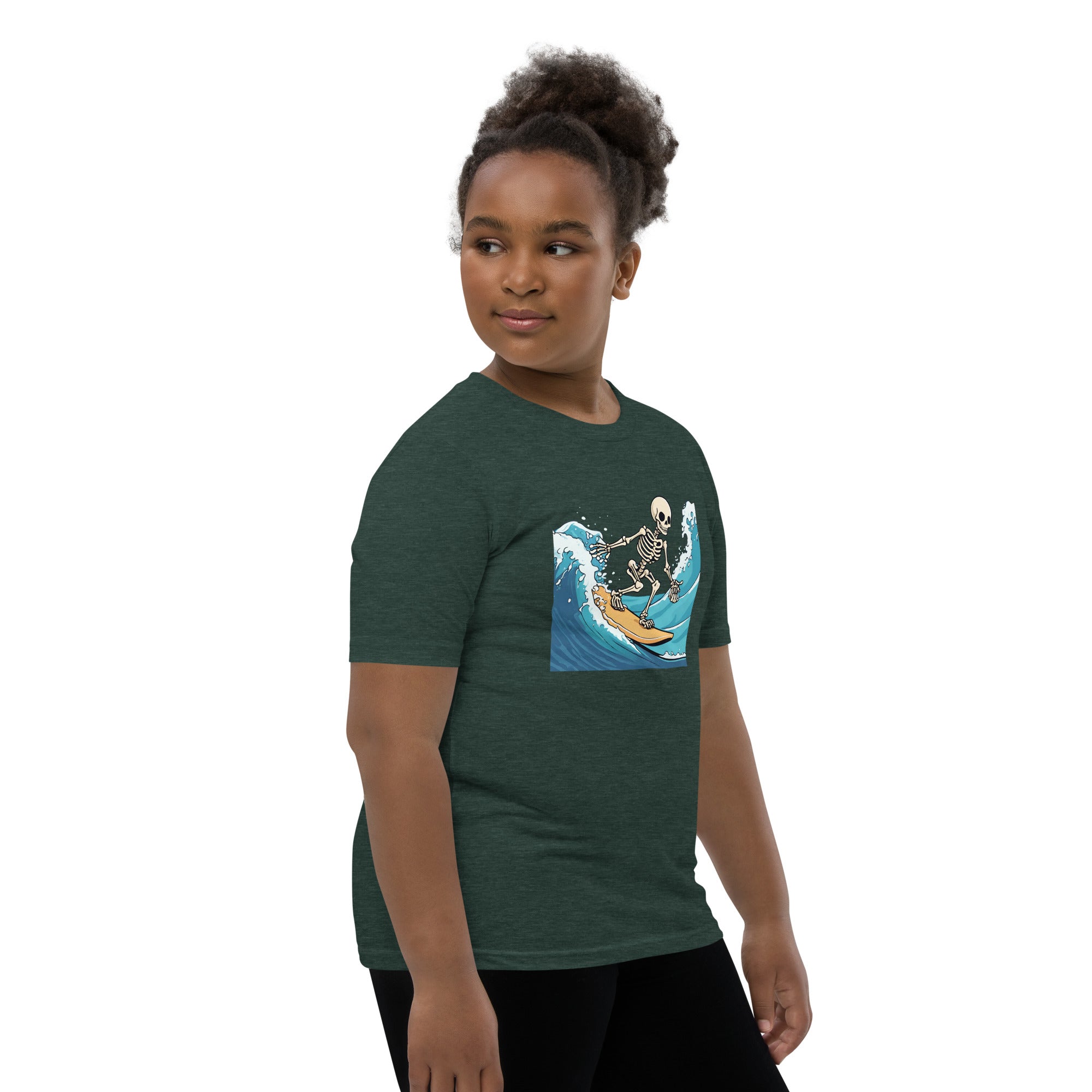 Surfing Skeleton Youth Short Sleeve T-Shirt