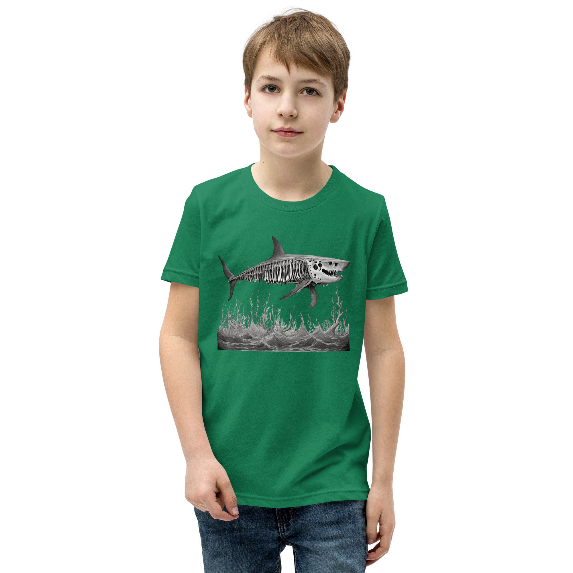 Skeleton Shark Youth Short Sleeve T-Shirt