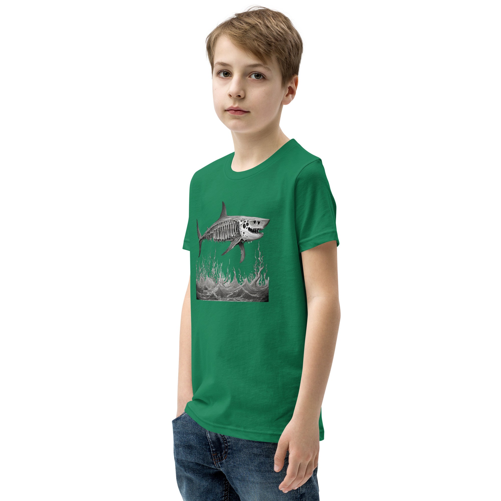 Skeleton Shark Youth Short Sleeve T-Shirt