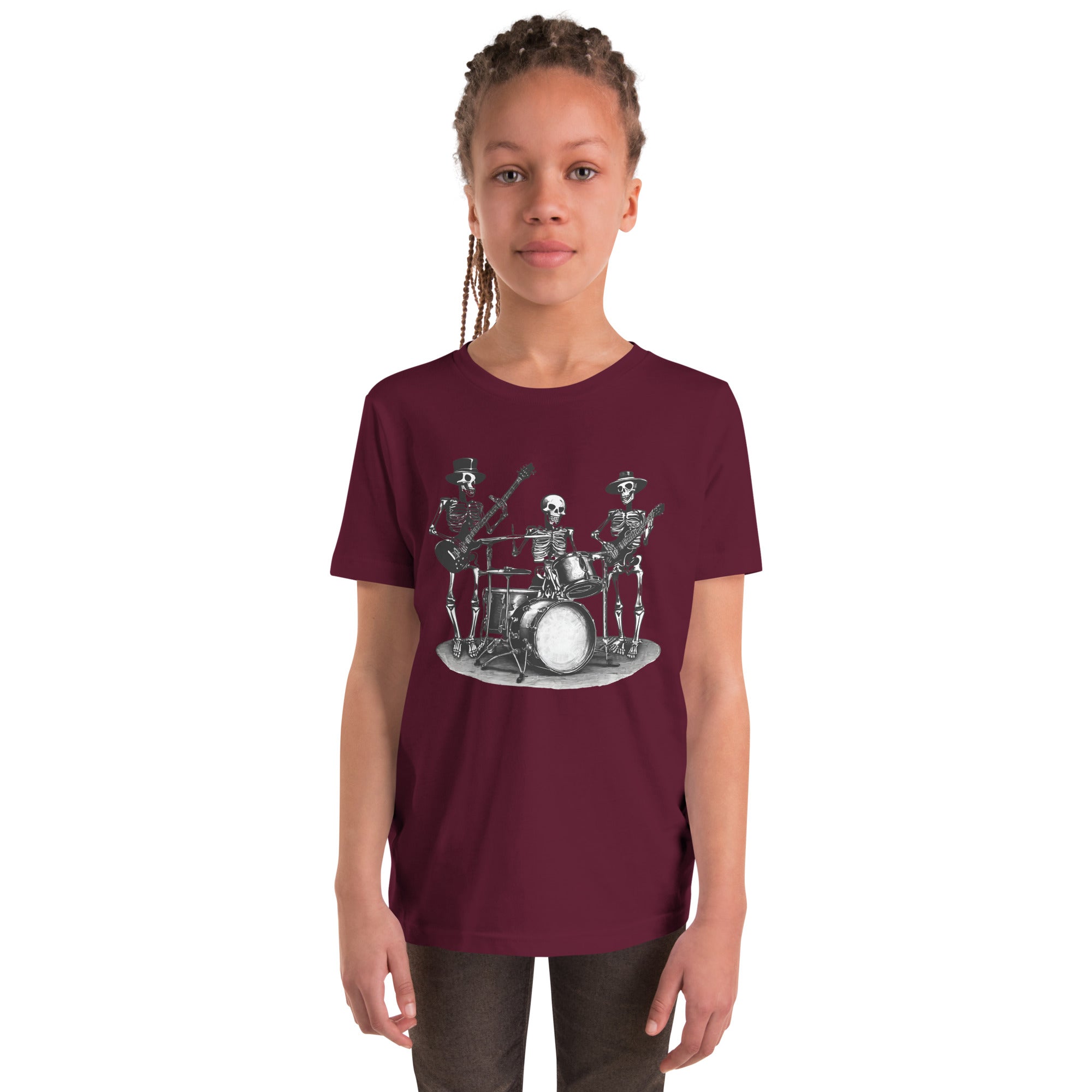 Skeleton Band Youth Short Sleeve T-Shirt