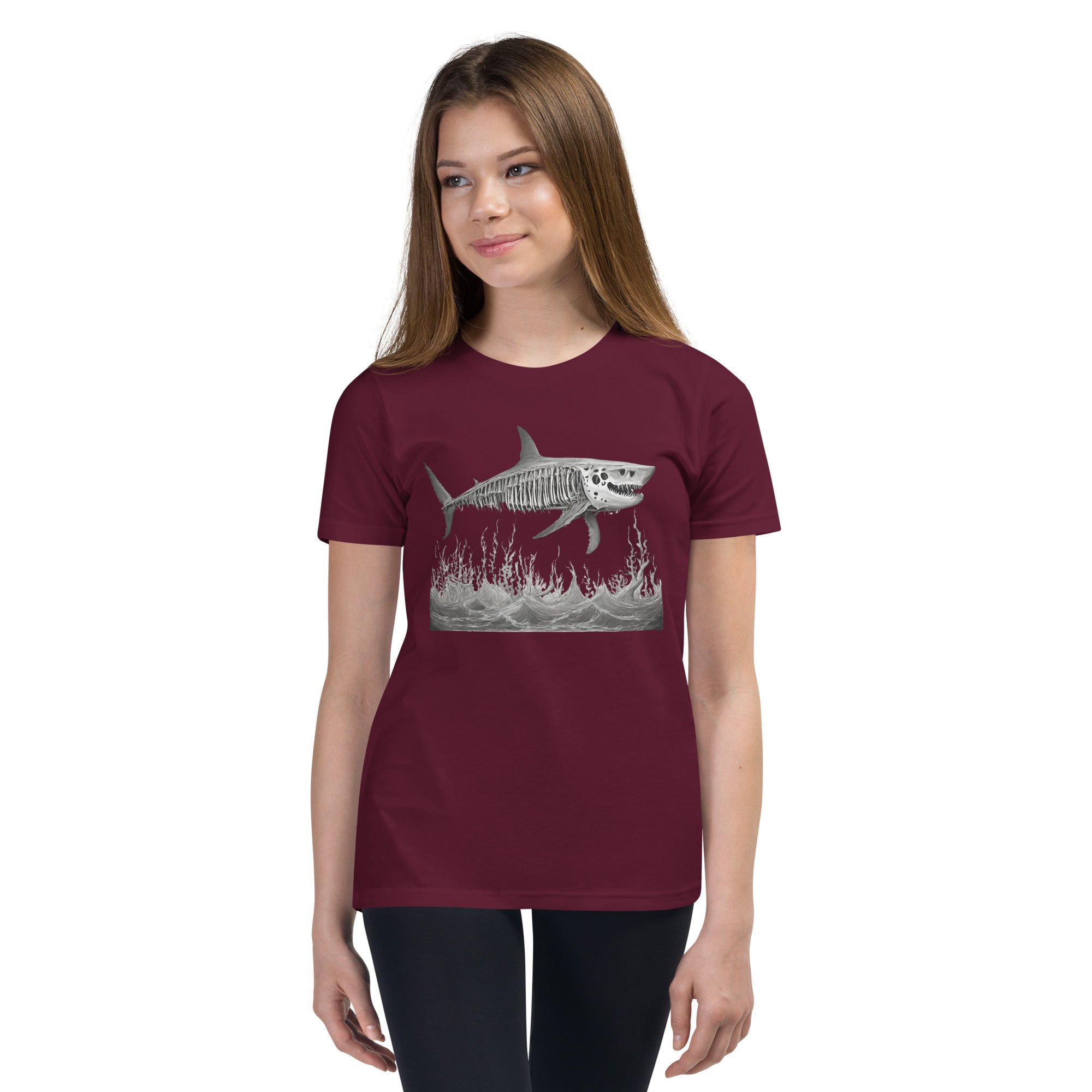 Skeleton Shark Youth Short Sleeve T-Shirt