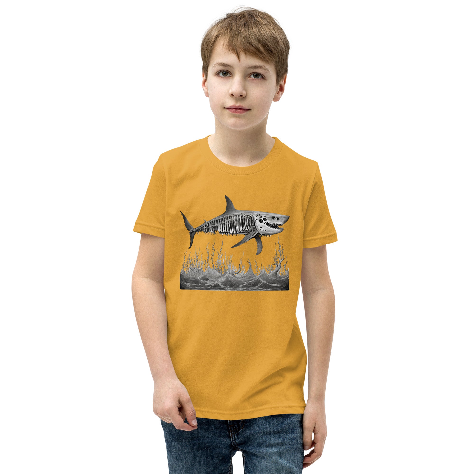 Skeleton Shark Youth Short Sleeve T-Shirt