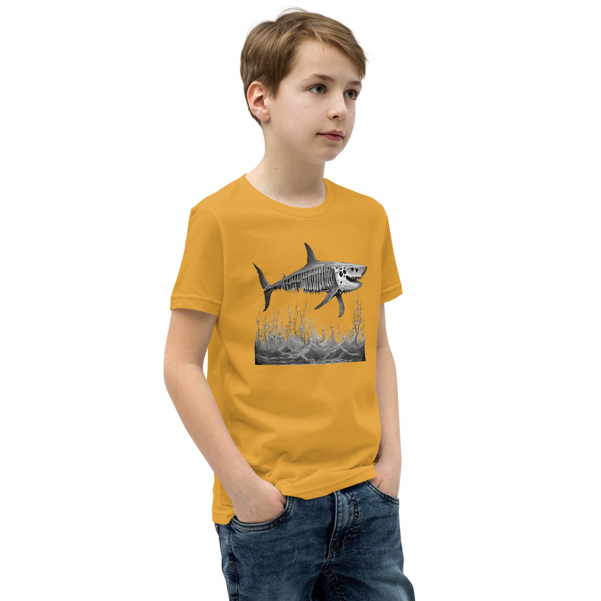 Skeleton Shark Youth Short Sleeve T-Shirt