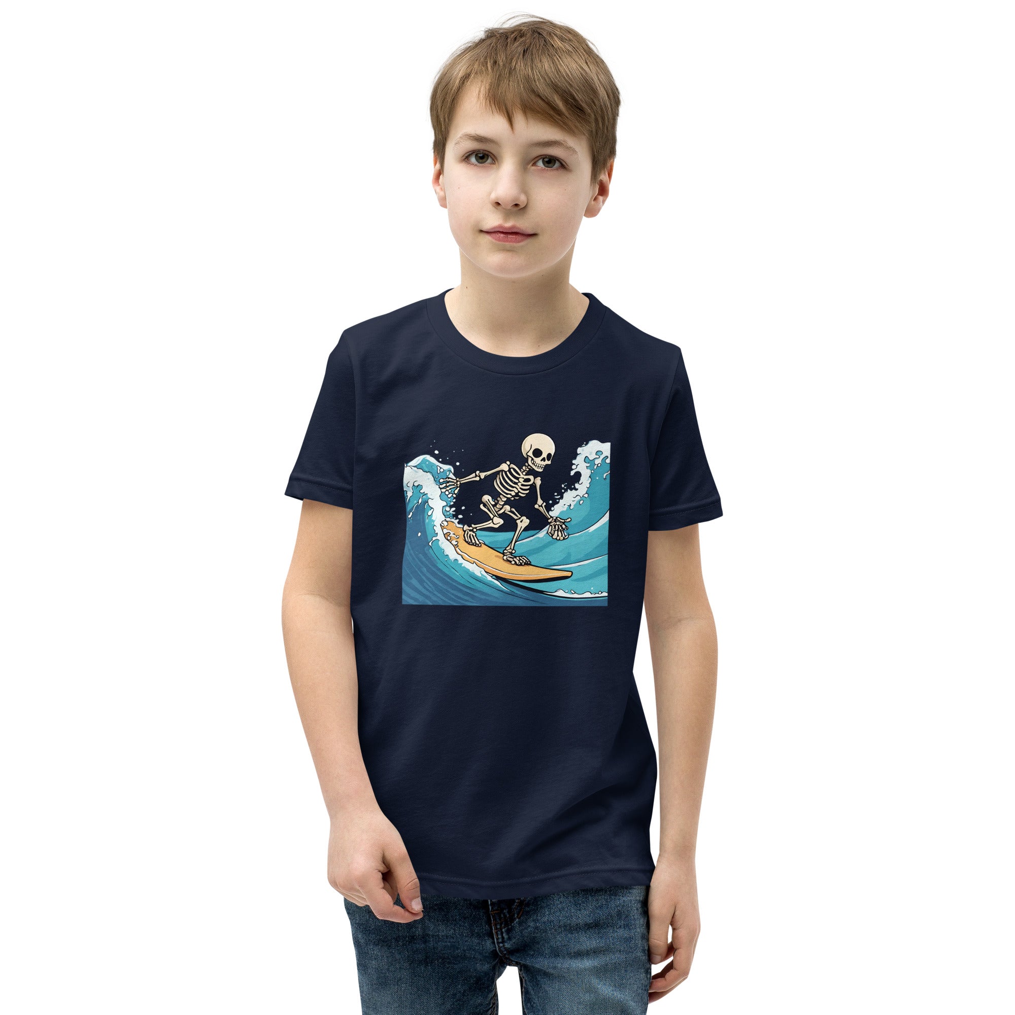 Surfing Skeleton Youth Short Sleeve T-Shirt